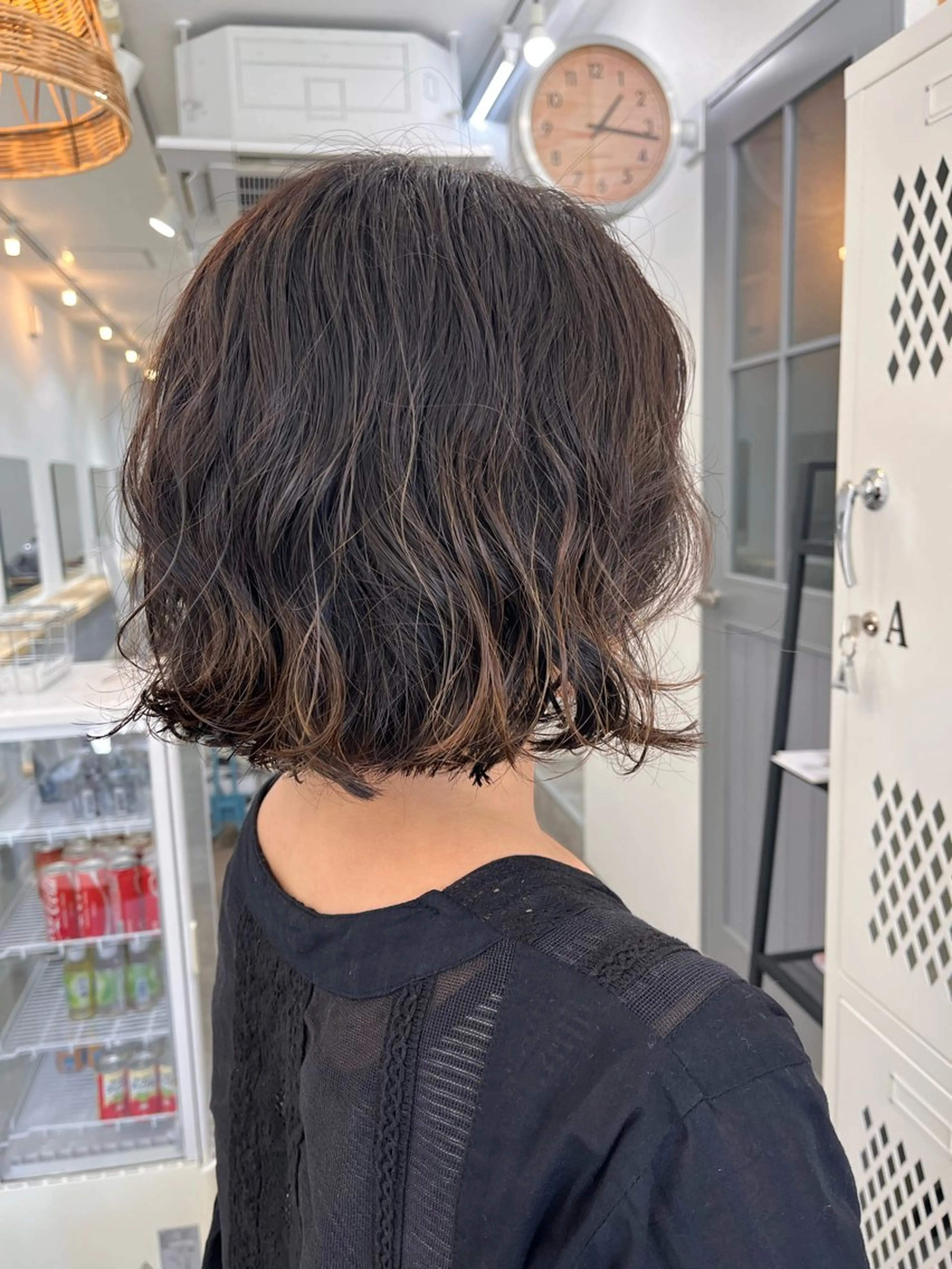 ミディアム パーマ 森田 菜留美のヘアスタイル