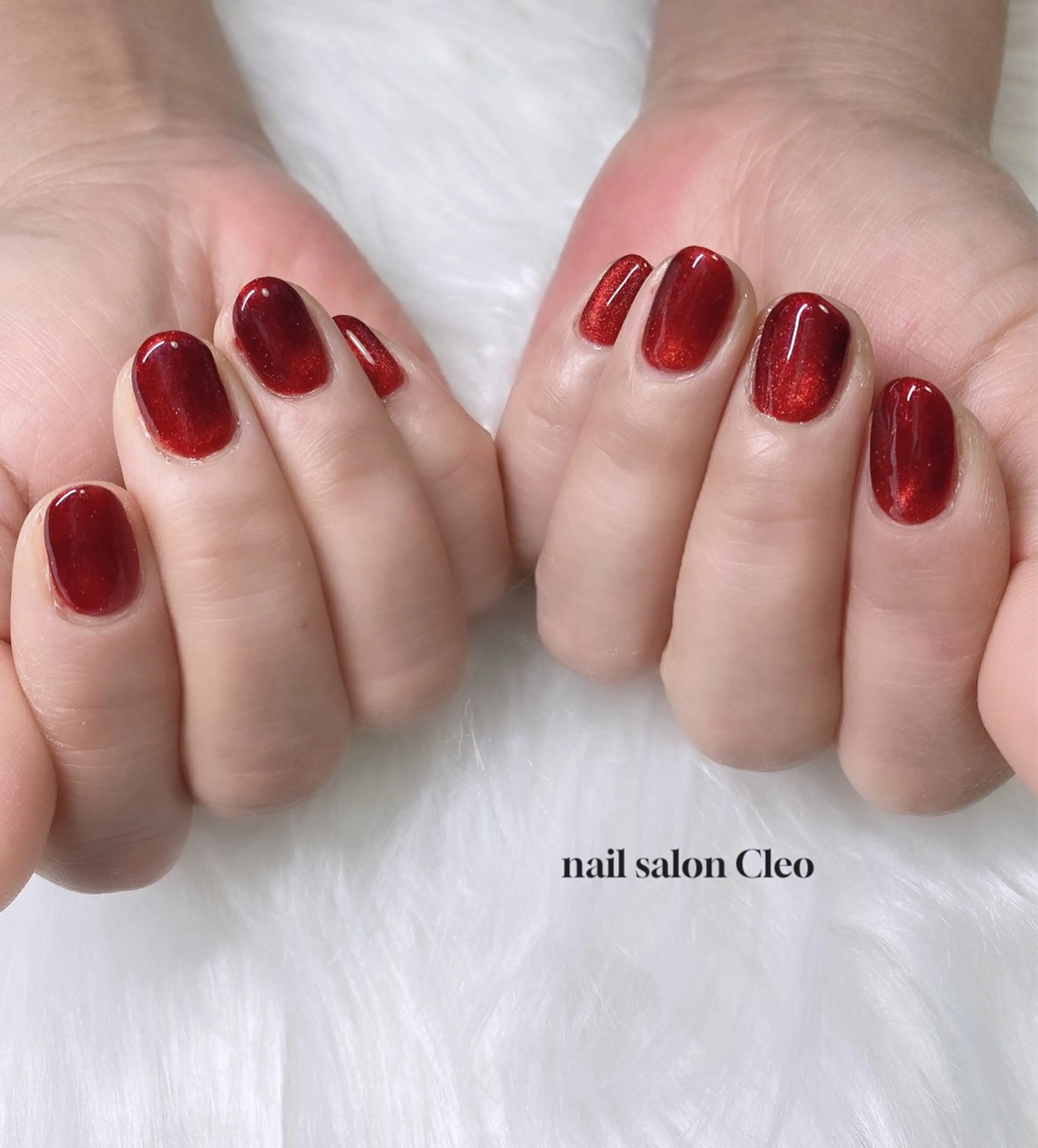 ネイル アートネイル マグネットネイル マグネットワンカラー ワンカラーネイル 冬ネイル Cleo クレオのネイルデザイン