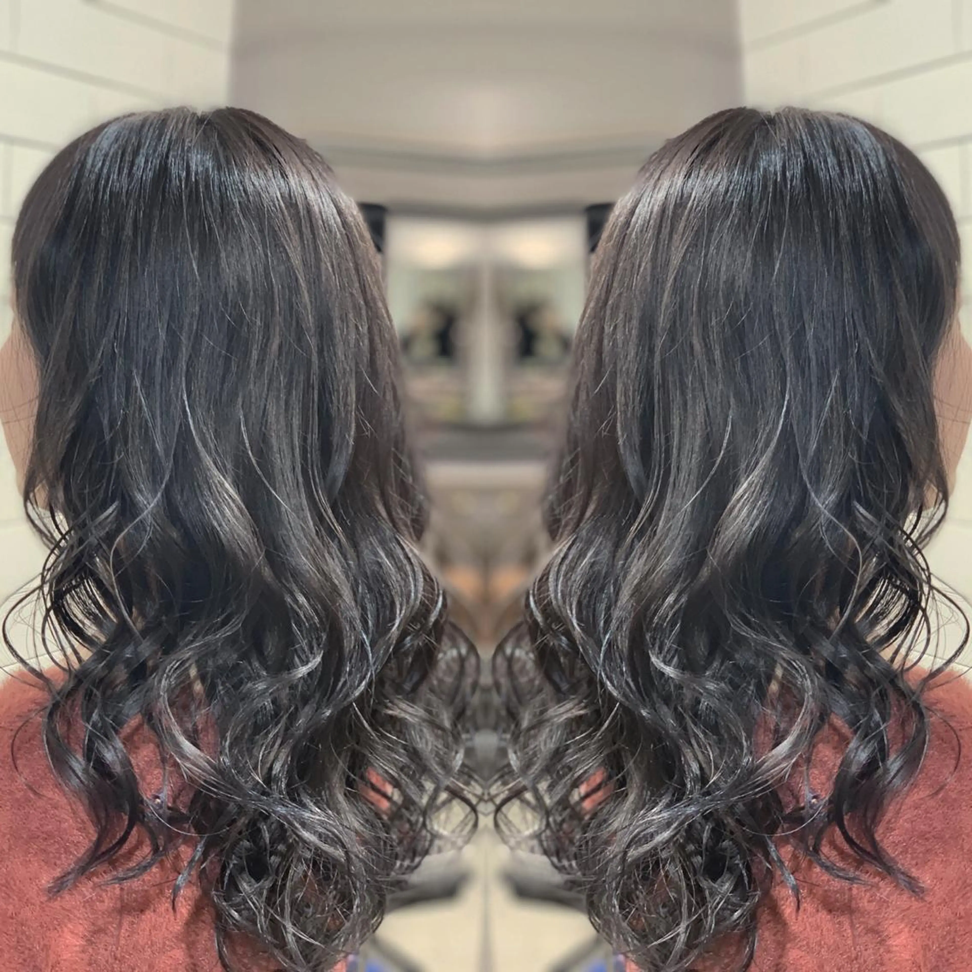 セミロング カラー ヘアアレンジ 髪質改善×ハイトーン 中田啄也のヘアスタイル