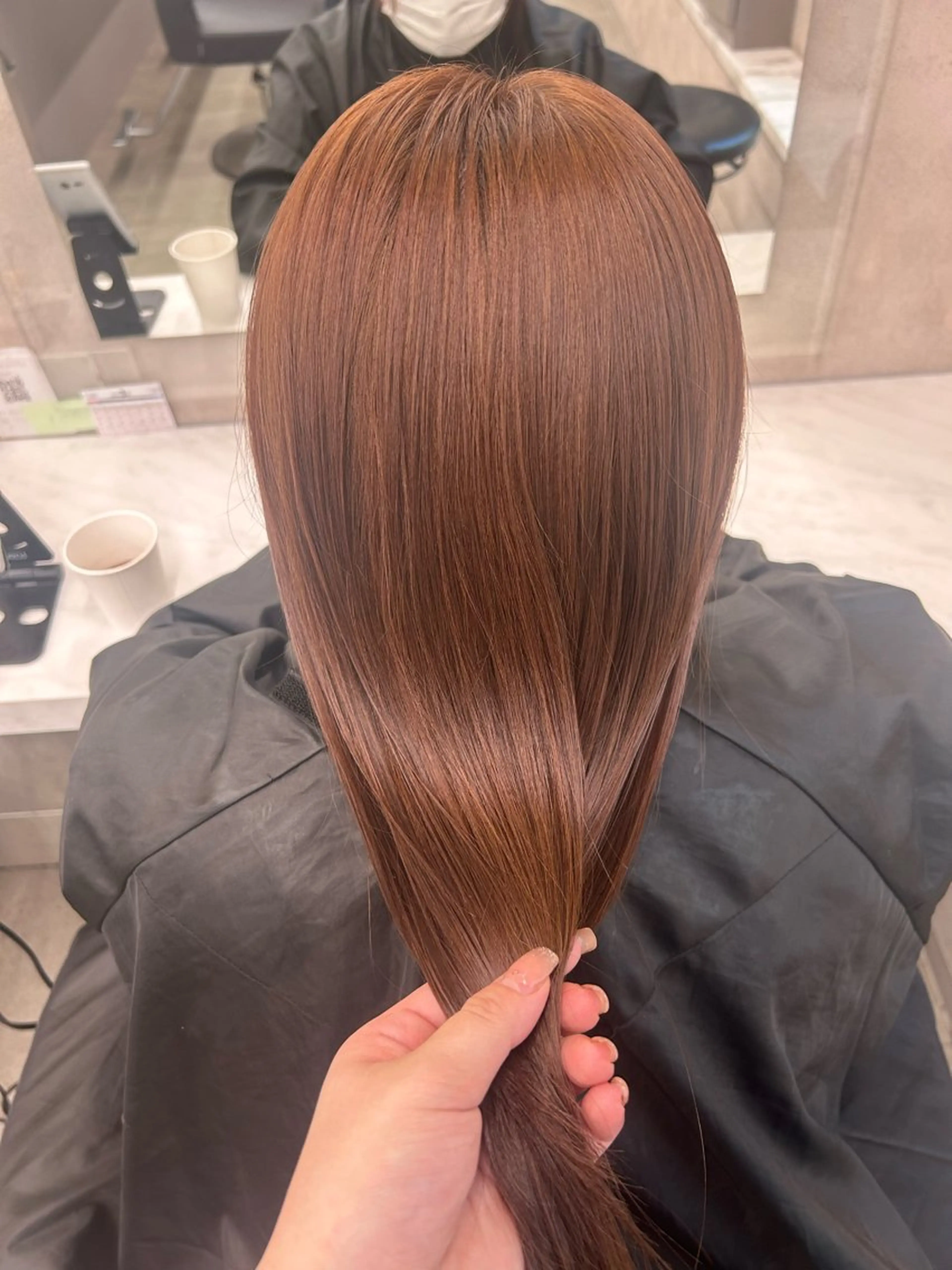 ロング カラー パーマ ヘアアレンジ メンズ キッズ ヘアカラー トリートメント ヘアセット ブリーチなしカラー/ ブラウン/レイヤーのヘアスタイル