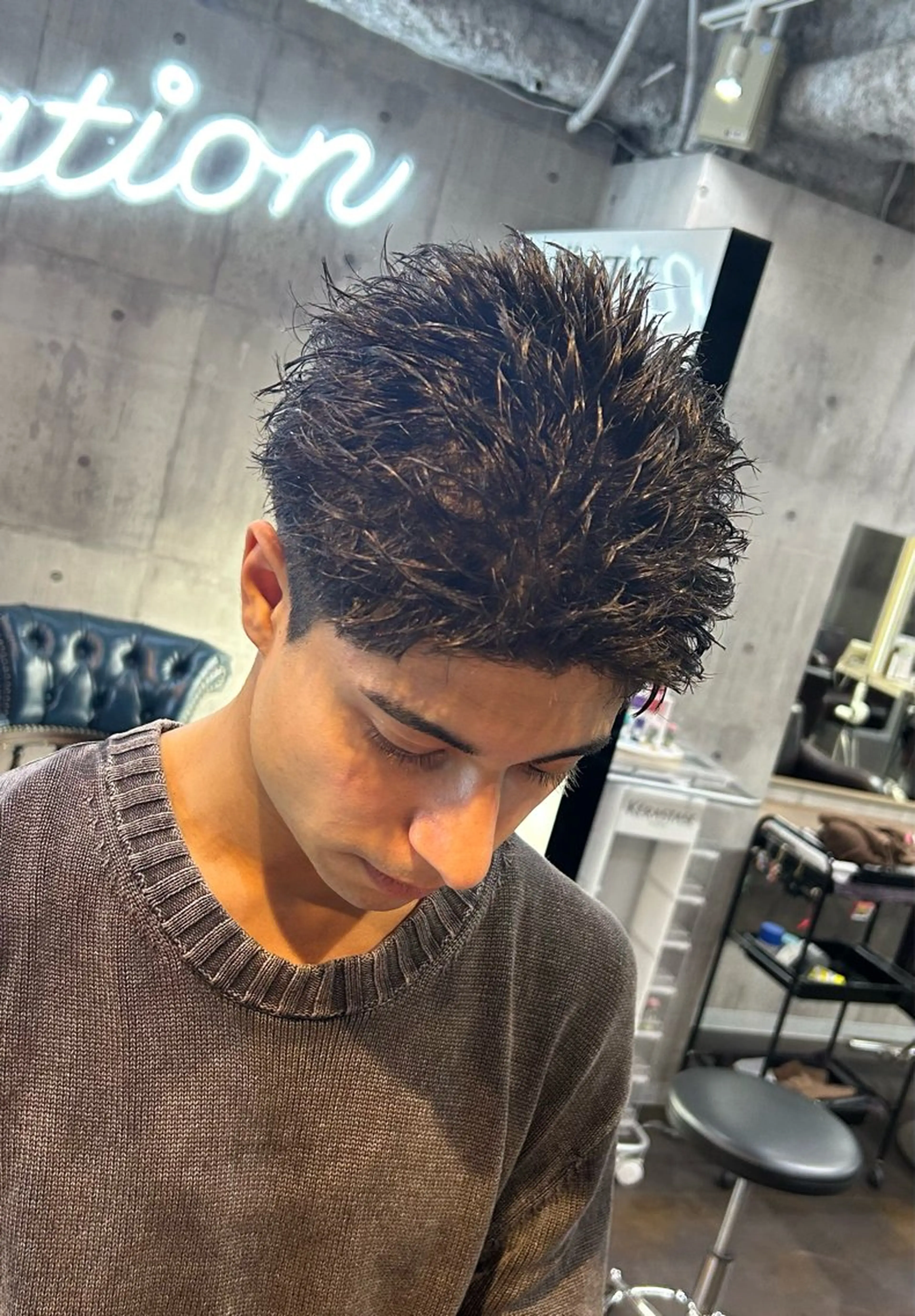 ショート メンズ スパイキーショート 刈り上げ ショートヘア 👑再現性◎北千住N o.1パーマYutoのヘアスタイル