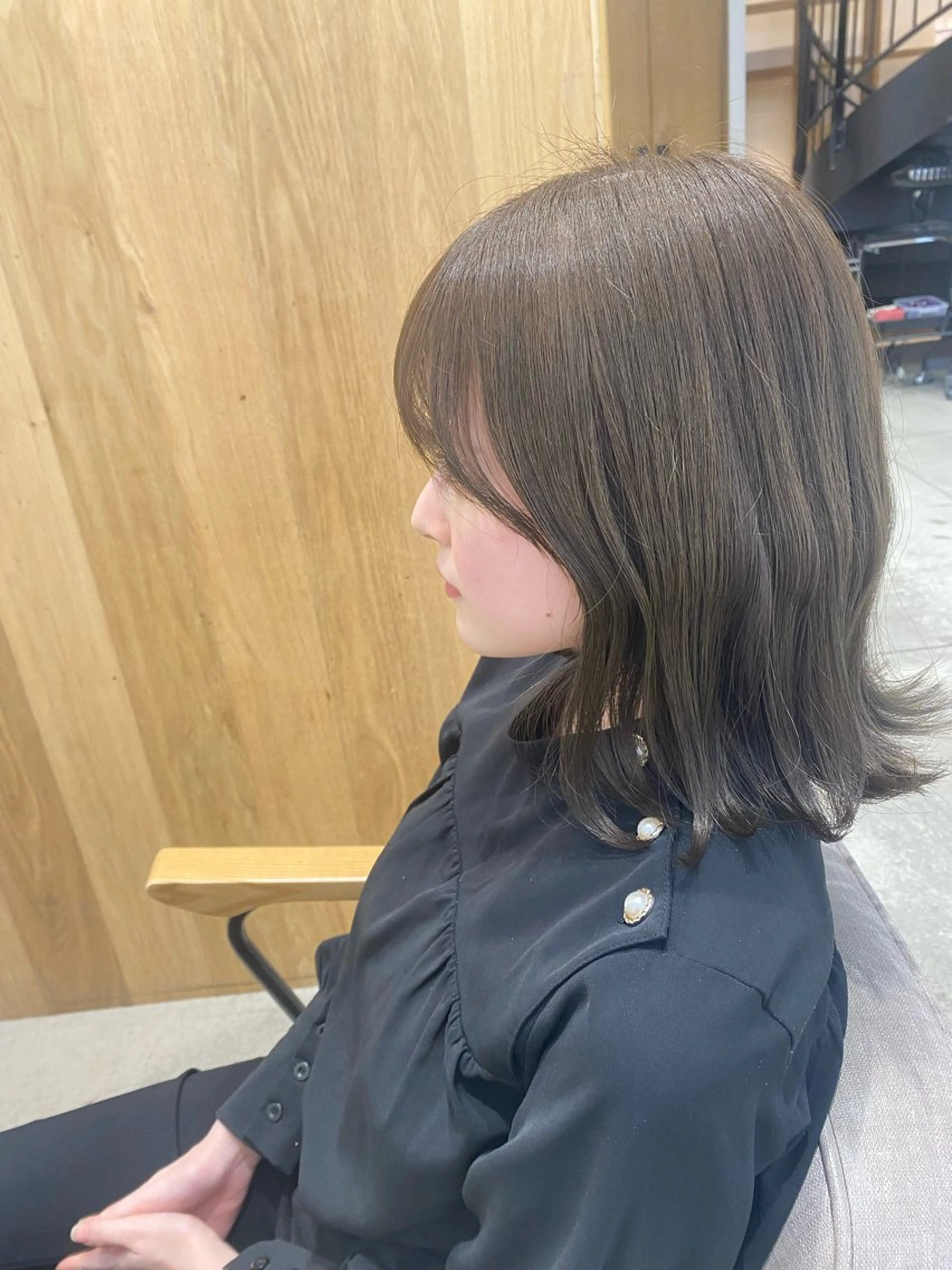 ミディアム カラー グレージュ オリーブグレージュ オリーブグレー オレンジ カット ヘアカラー トリートメント 🎀ブリーチなし 透明感🎀yuhiのヘアスタイル