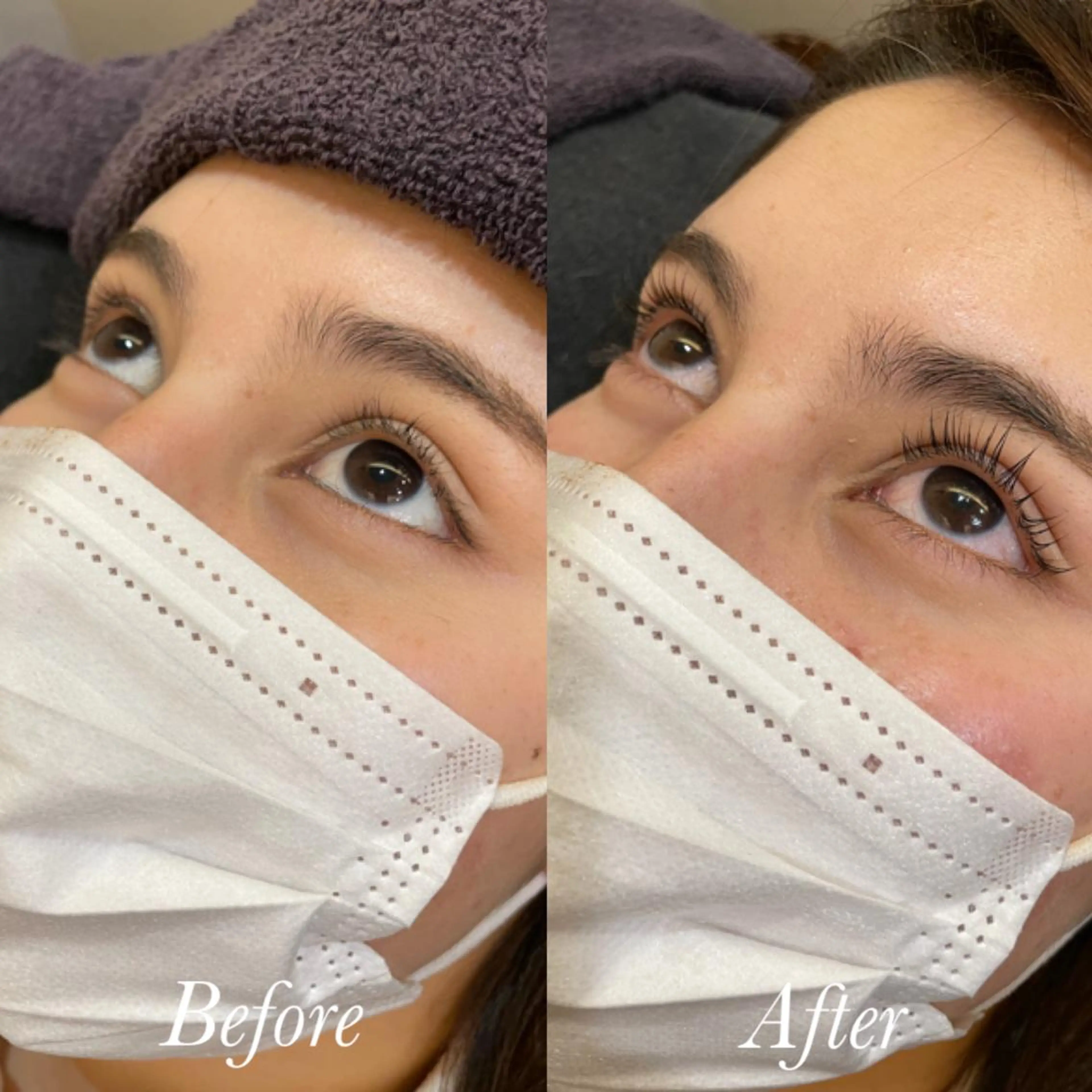 マツエク・マツパ パリジェンヌラッシュリフト aya/小顔レイヤー /柔らかカラーのヘアスタイル