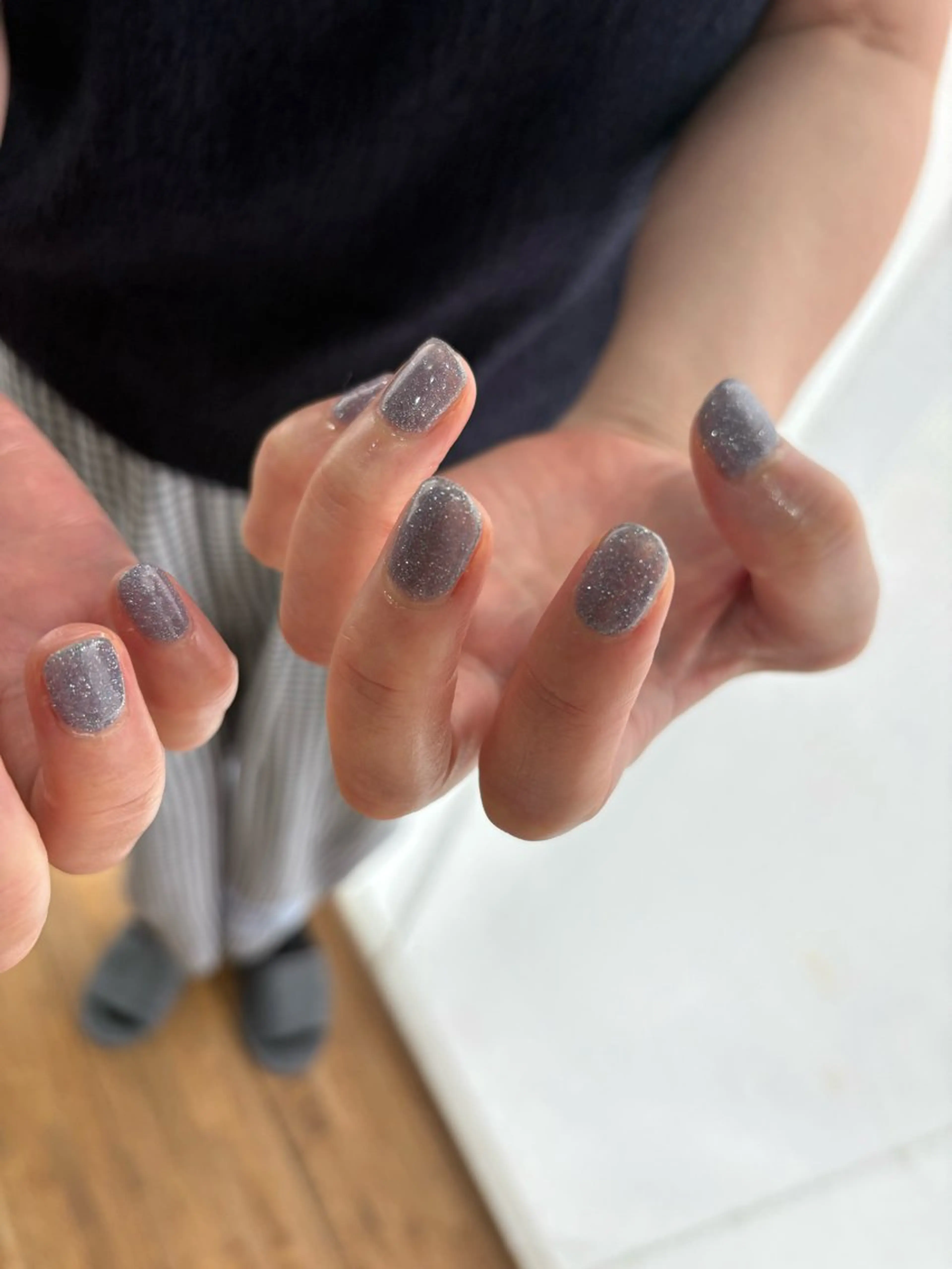 ネイル ブルー フラッシュネイル ハンドネイル フットネイル sa ya...のネイルデザイン