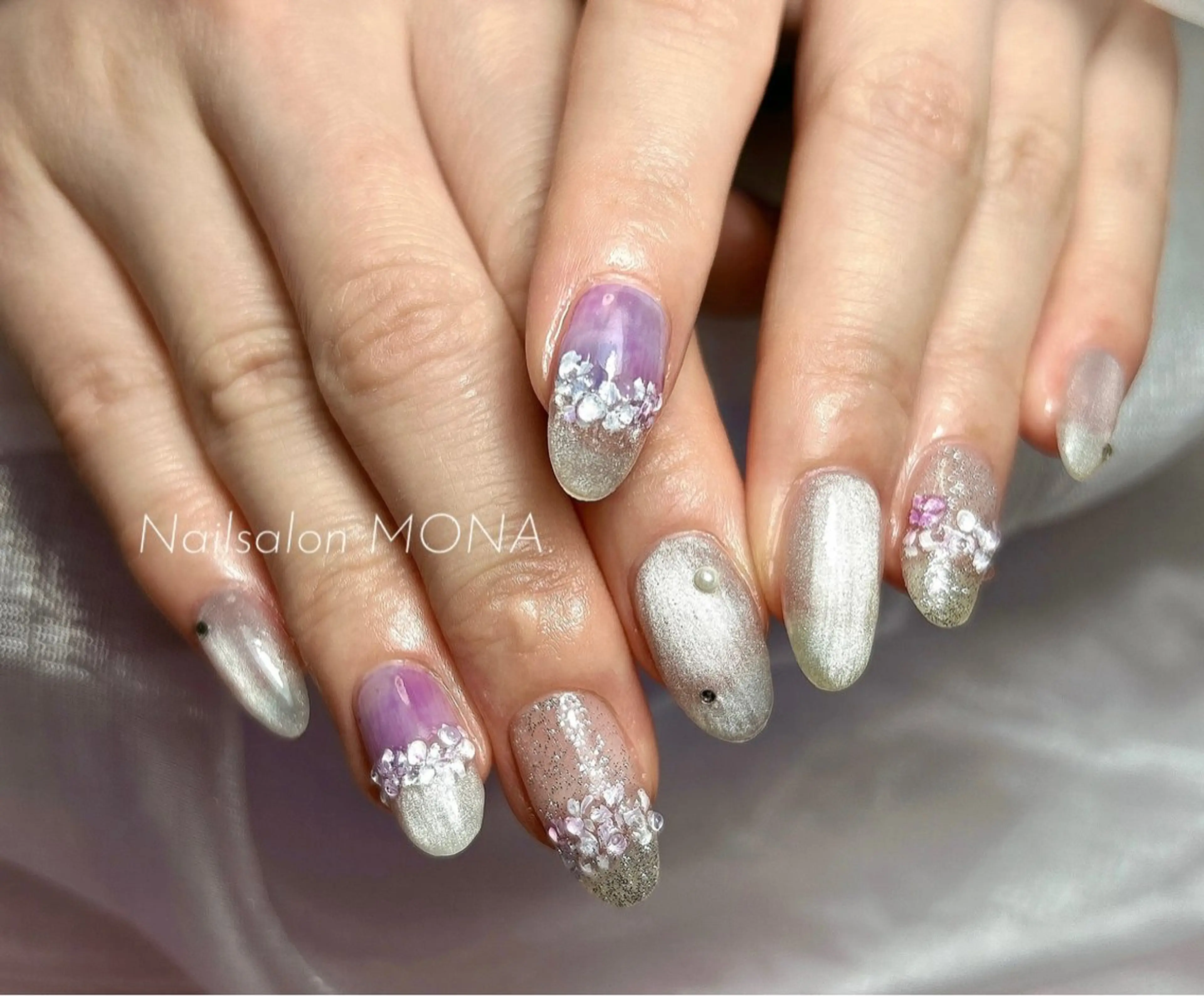 【Hand】ハーフコース(ケア込)💍1~5本アートの写真