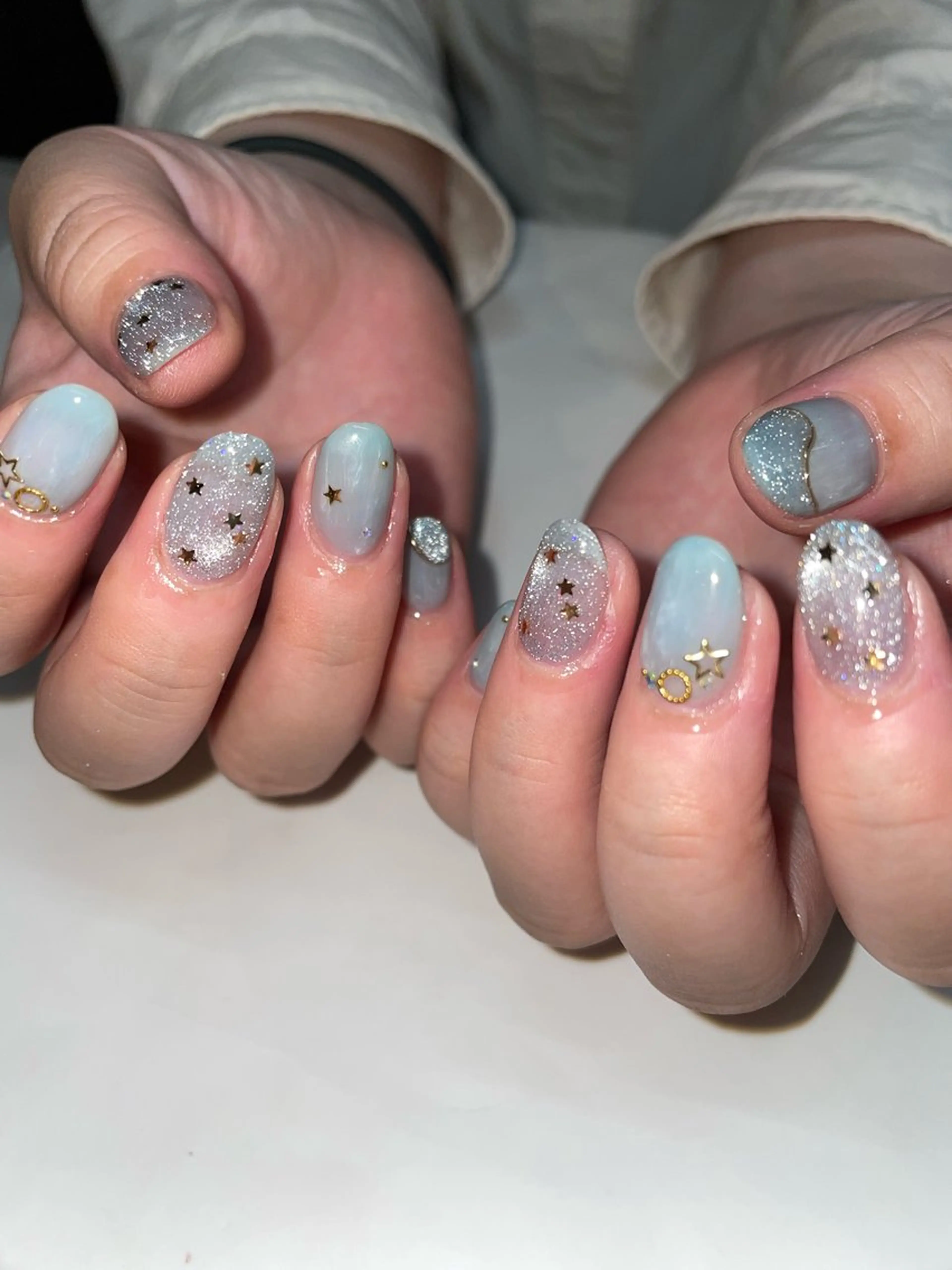 ネイル ブルー Manon Yuiのネイルデザイン