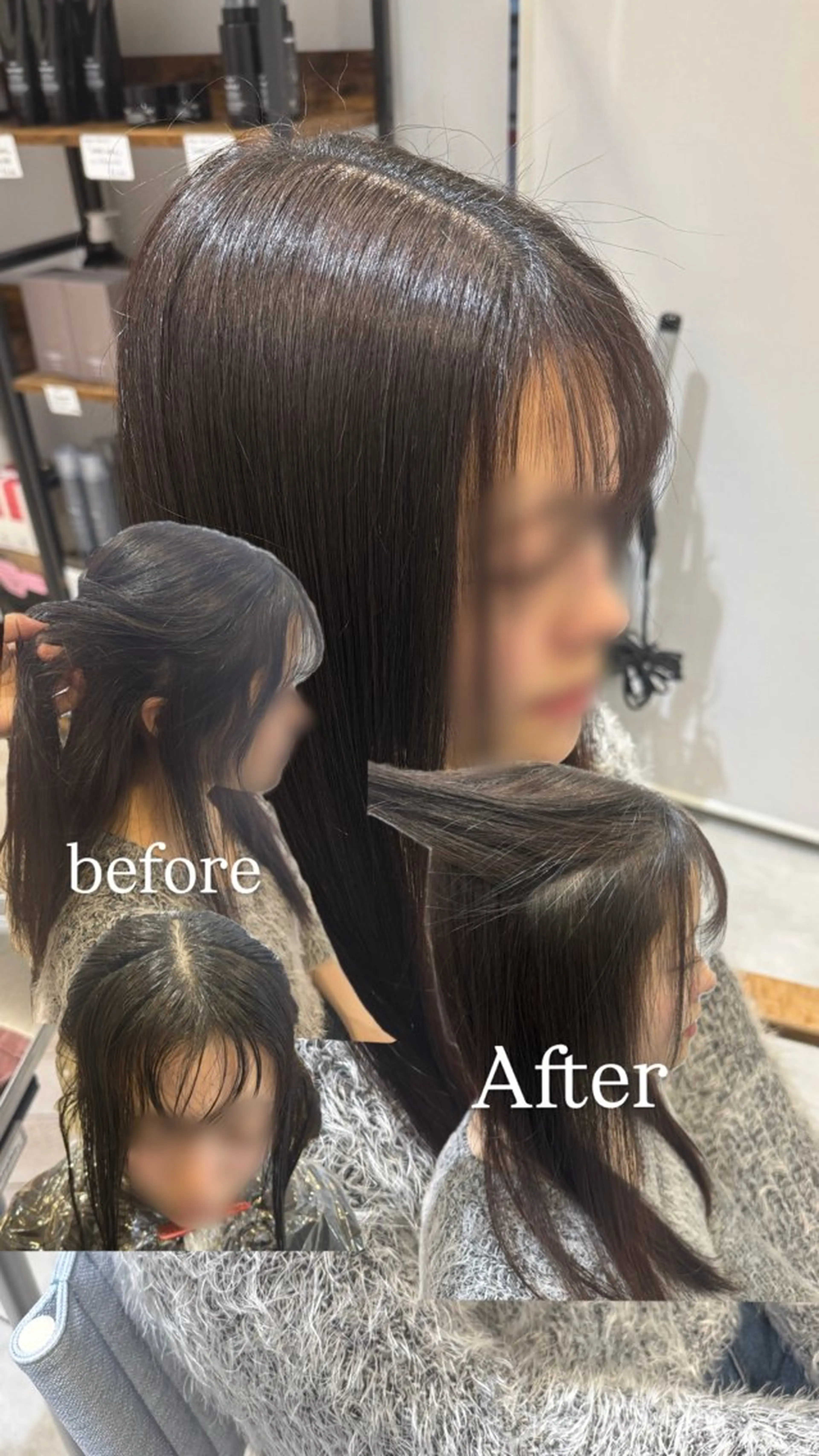 ロング パーマ 顔周りカット カット 縮毛矯正 レイヤー/ウルフカッ ト/𝓡𝓲𝓷🍎のヘアスタイル