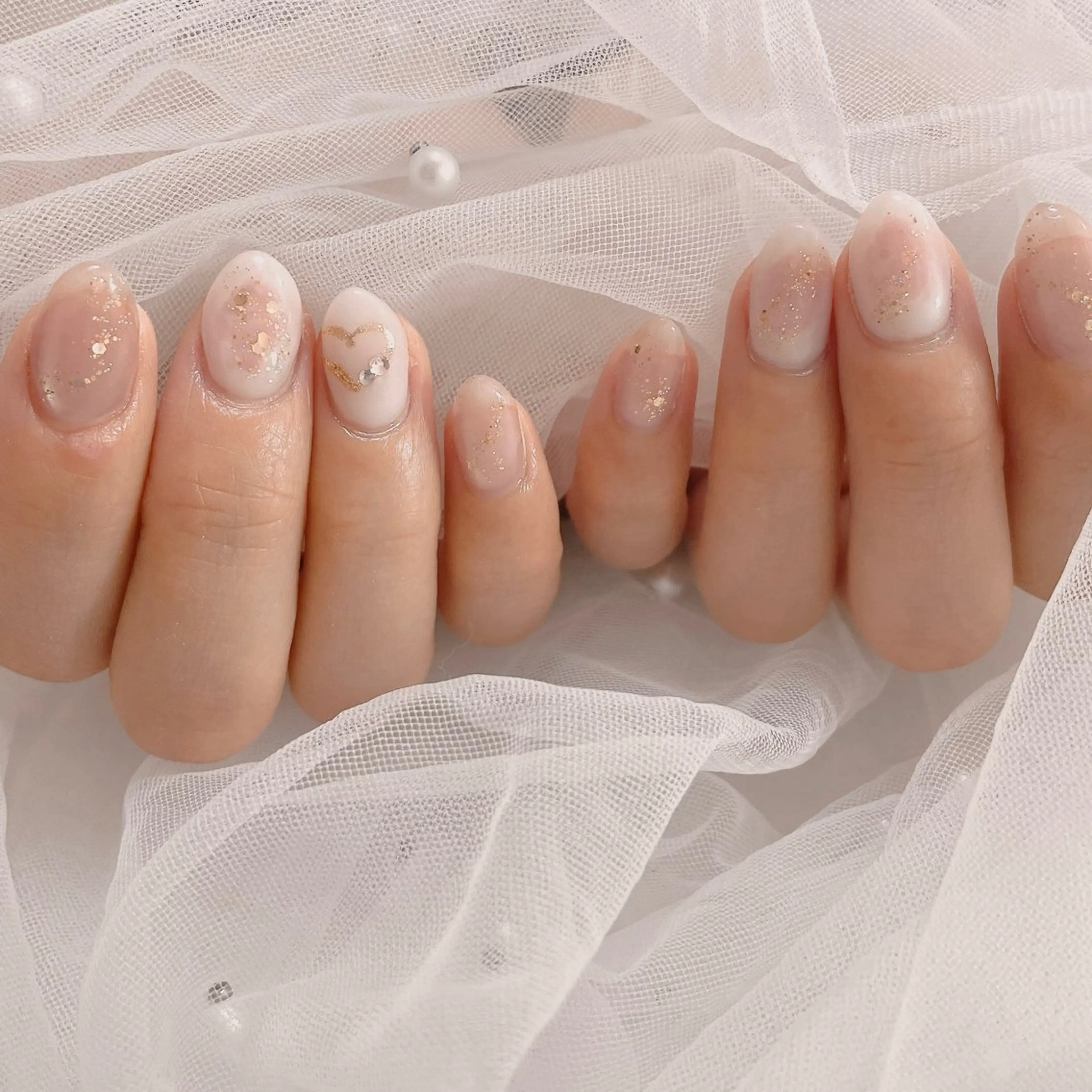 ネイル チークネイル マグネットネイル ピンク ハンドネイル なっちゃん所属・ネイルサロン なっちゃん(古千谷)のネイルデザイン