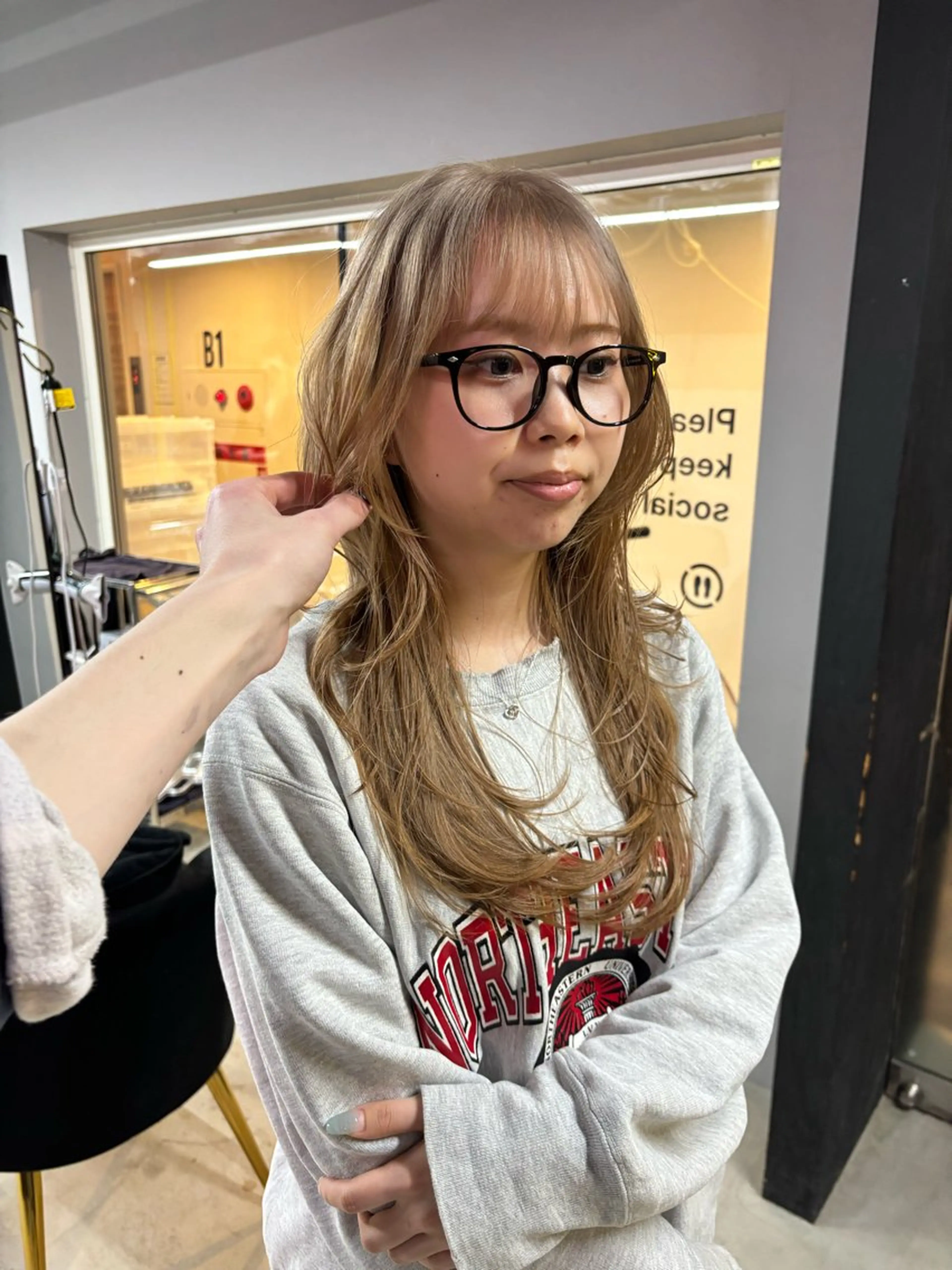 ロング カラー ベージュカラー ハイレイヤー レイヤーカット カット ヘアカラー 札幌パーマ 髪質改善/後藤海音のヘアスタイル