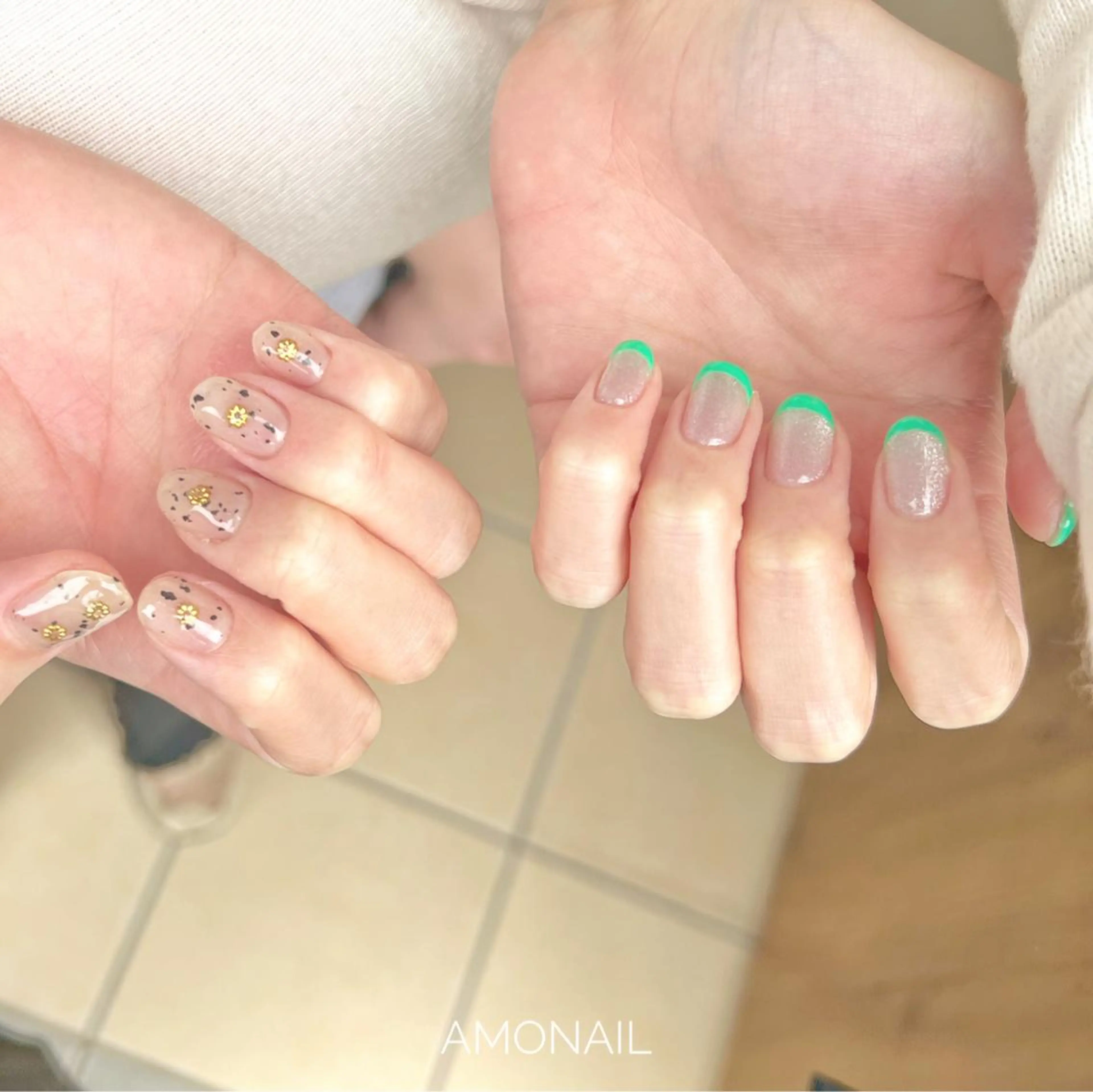 ネイル アートネイル フットネイル ニュアンスネイル ピスタチオネイル 唐笠 祥子のその他イメージ