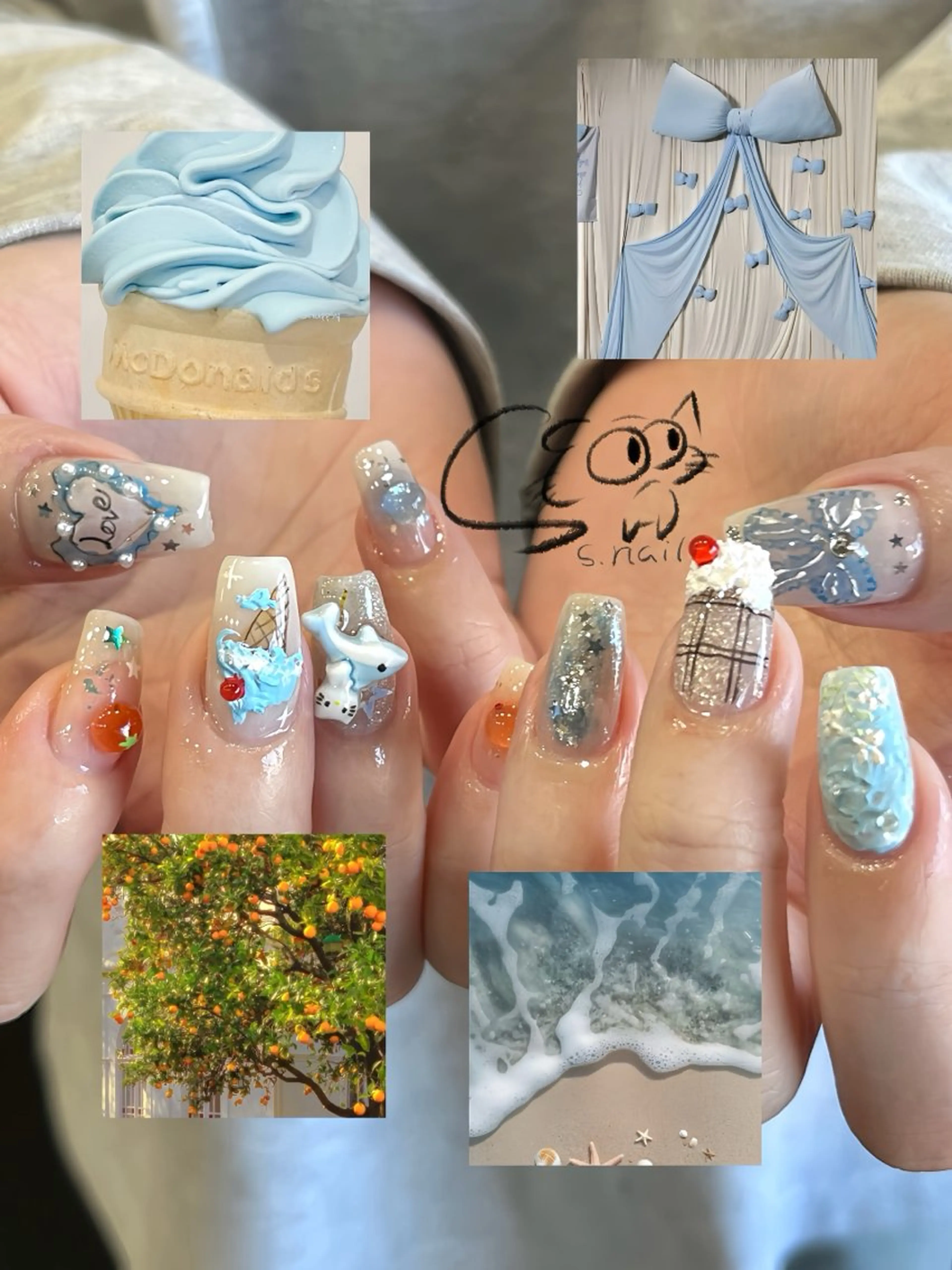 ネイル オーロラネイル 長さ出し フレンチネイル ジェルネイル ガーリー S.nail所属・S.nail _のネイルデザイン