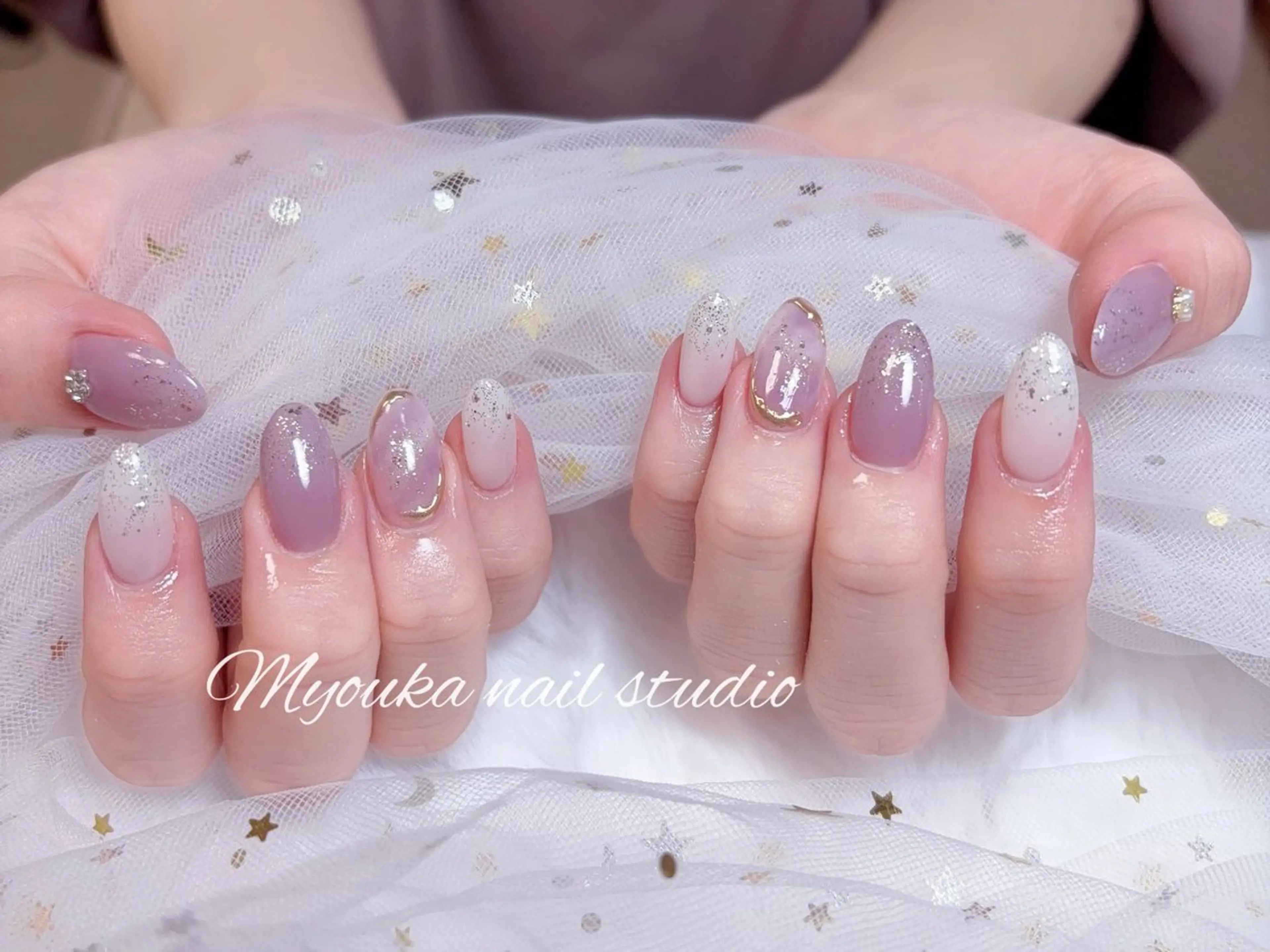 ネイル チークネイル 長さ出し フットネイル ジェルネイル グラデーション ハンドネイル ハンドケア Myouka所属・Myouka 板橋区大山駅前店のネイルデザイン