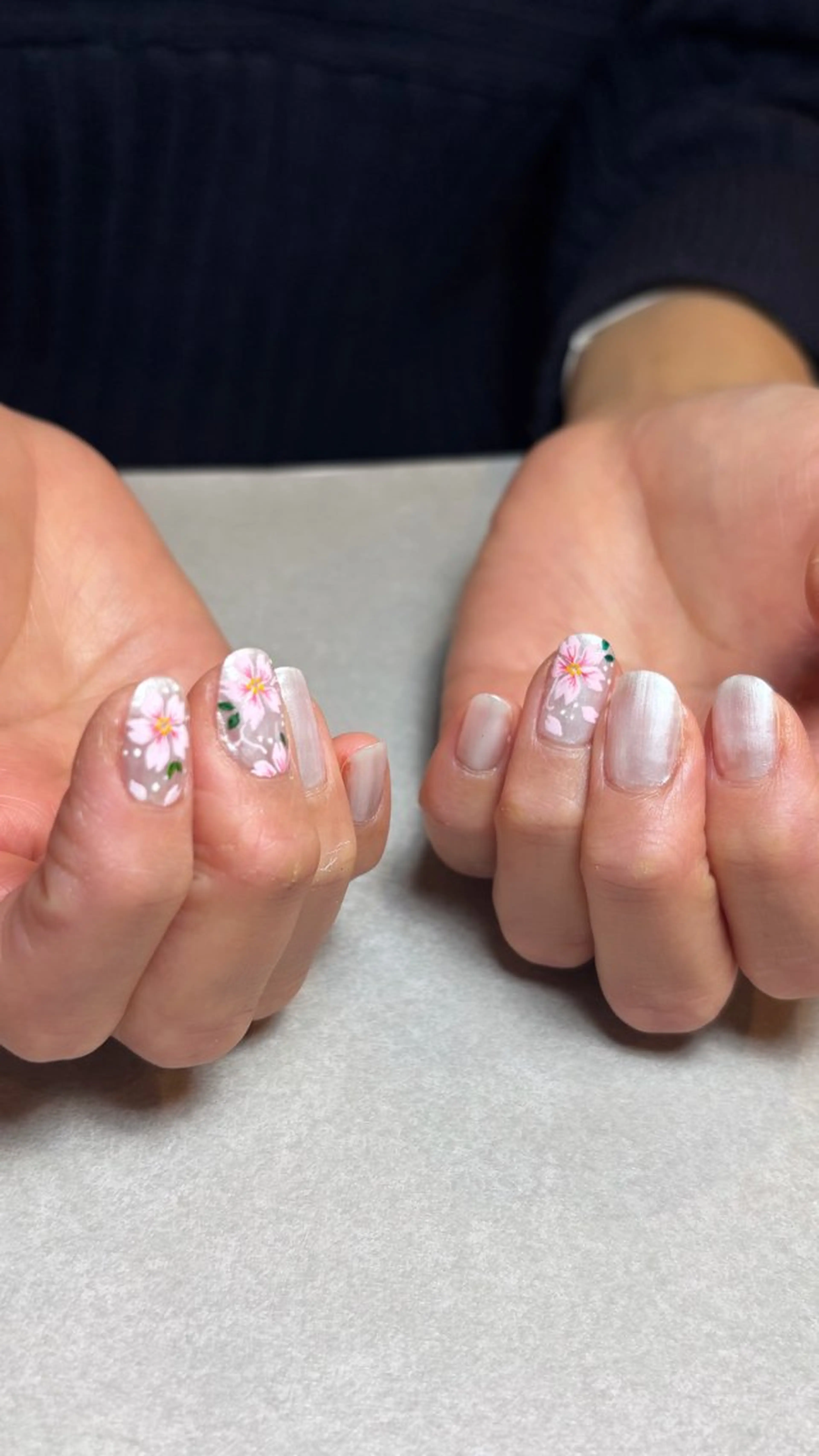 ネイル アートネイル 桜ネイル N mikaのネイルデザイン