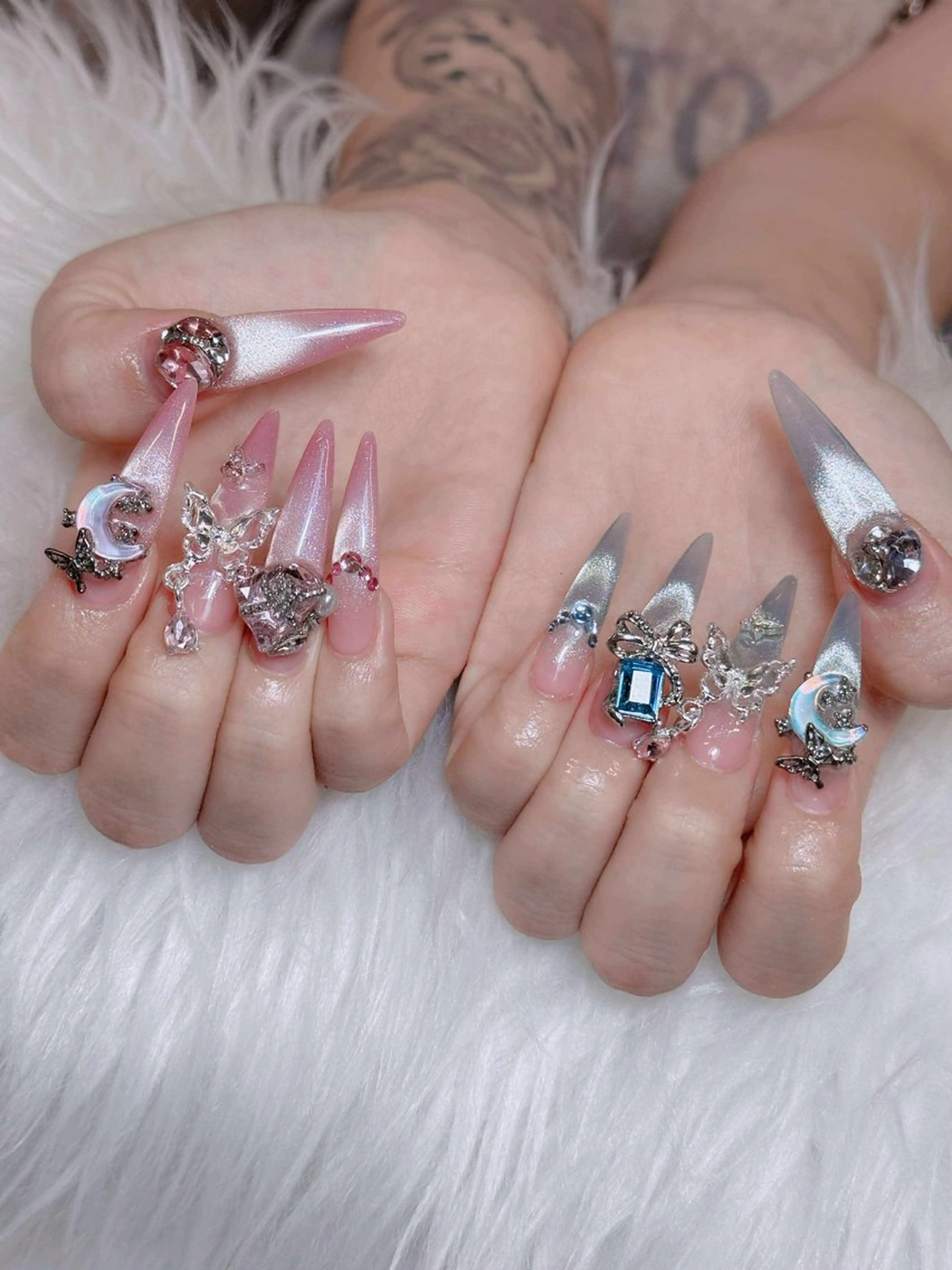 ネイル オーロラネイル チークネイル フットネイル フレンチネイル 韓国ネイル ハンドネイル Lumi Nailのネイルデザイン