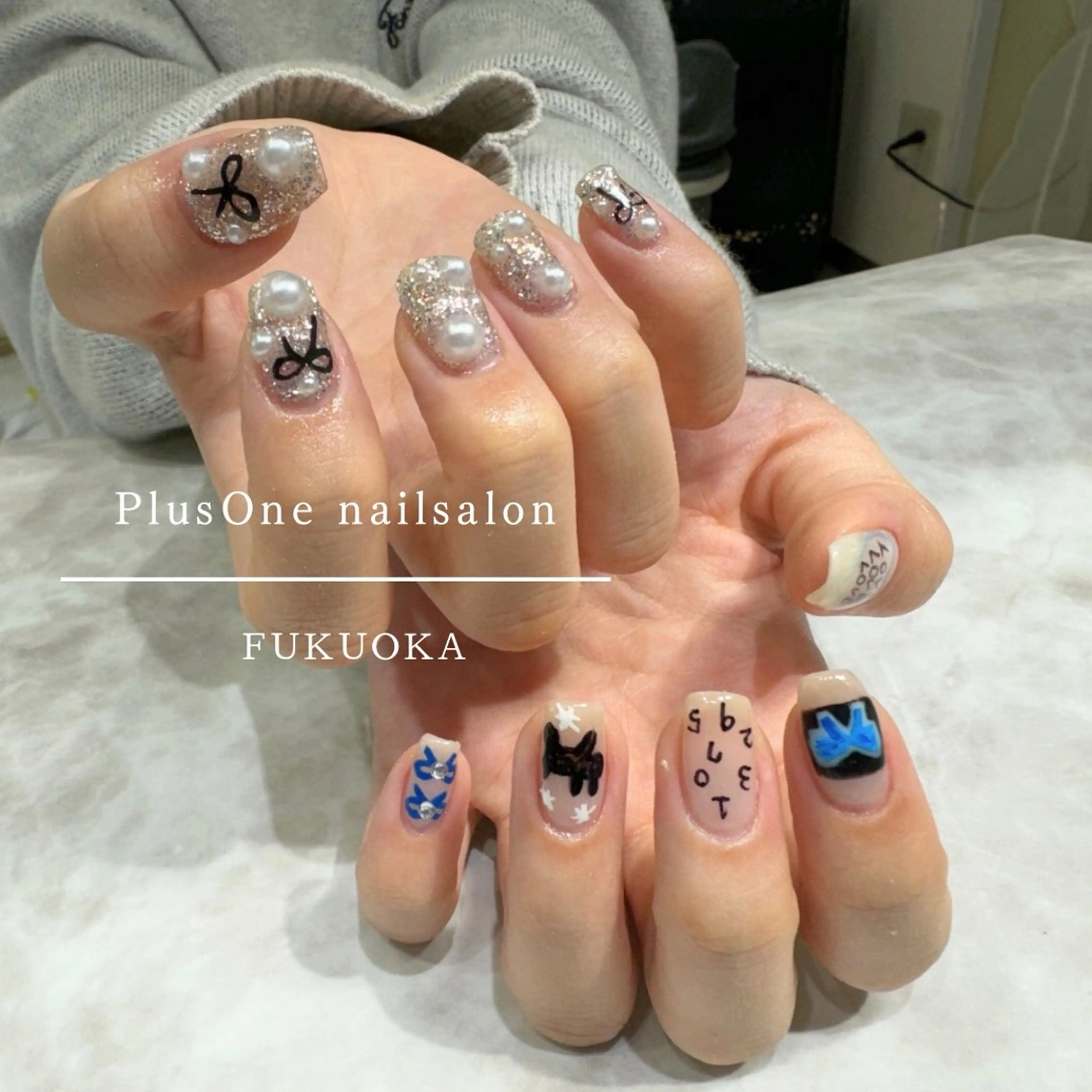 ネイル アートネイル 長さ出し ジェルネイル ネイルチップ PlusOnenailsalon所属・粕屋ネイル＆耳つぼ 🫧Natsumiのネイルデザイン