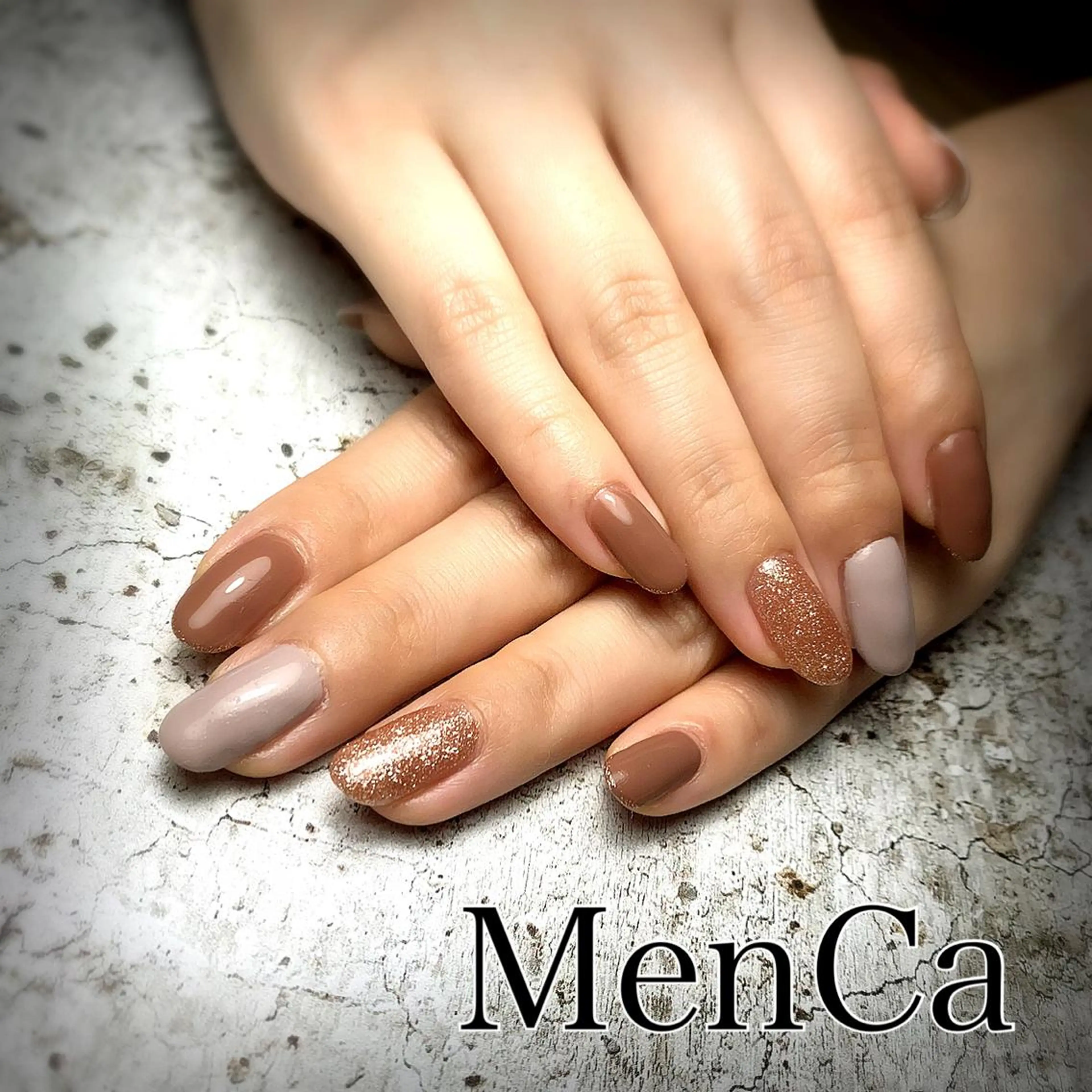 ネイル ブラウン ハンドネイル 江崎 景子のネイルデザイン