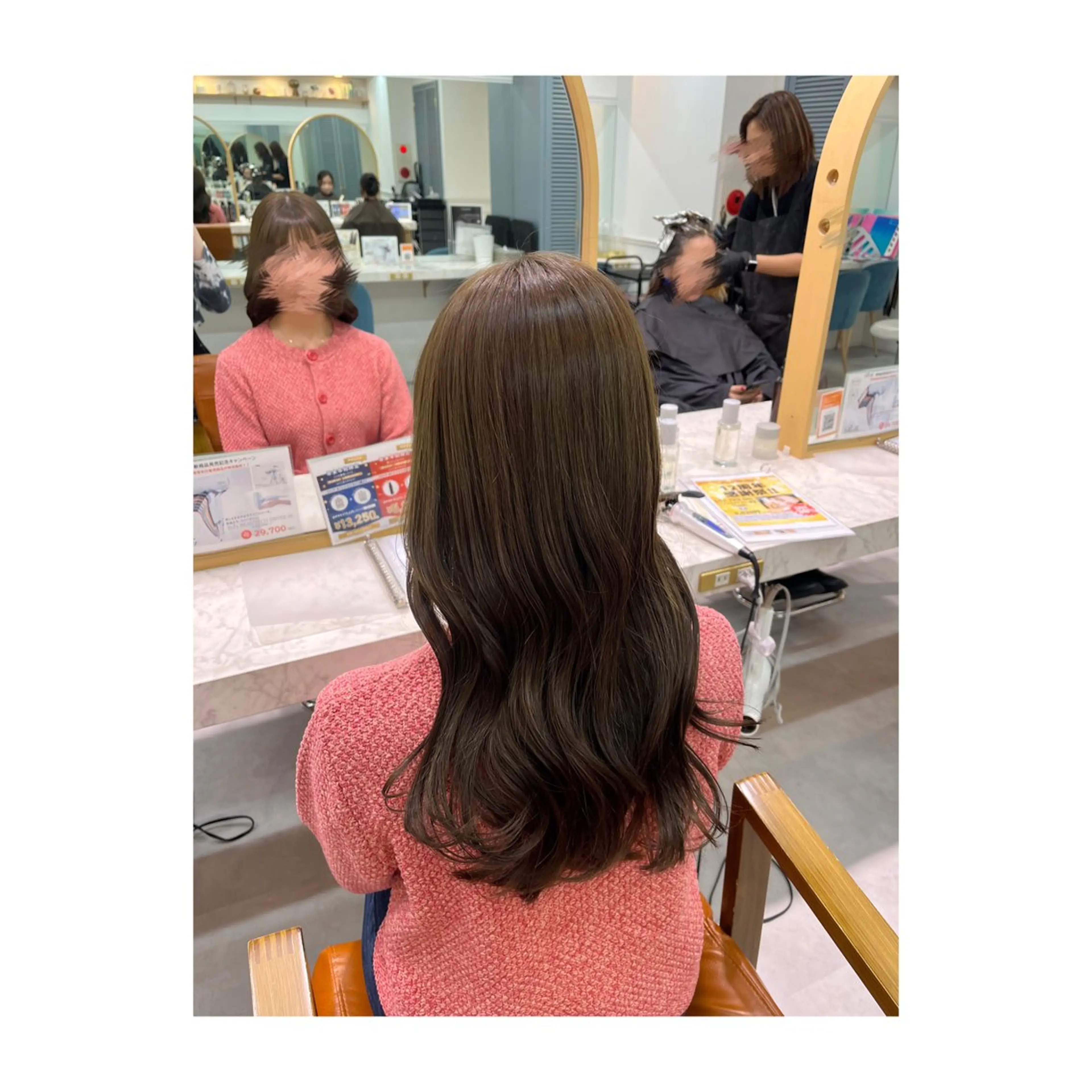ロング カラー ベージュカラー ブリーチ 透明感カラー オリーブベージュ オリーブカラー ヘアカラー 長島 美織のヘアスタイル