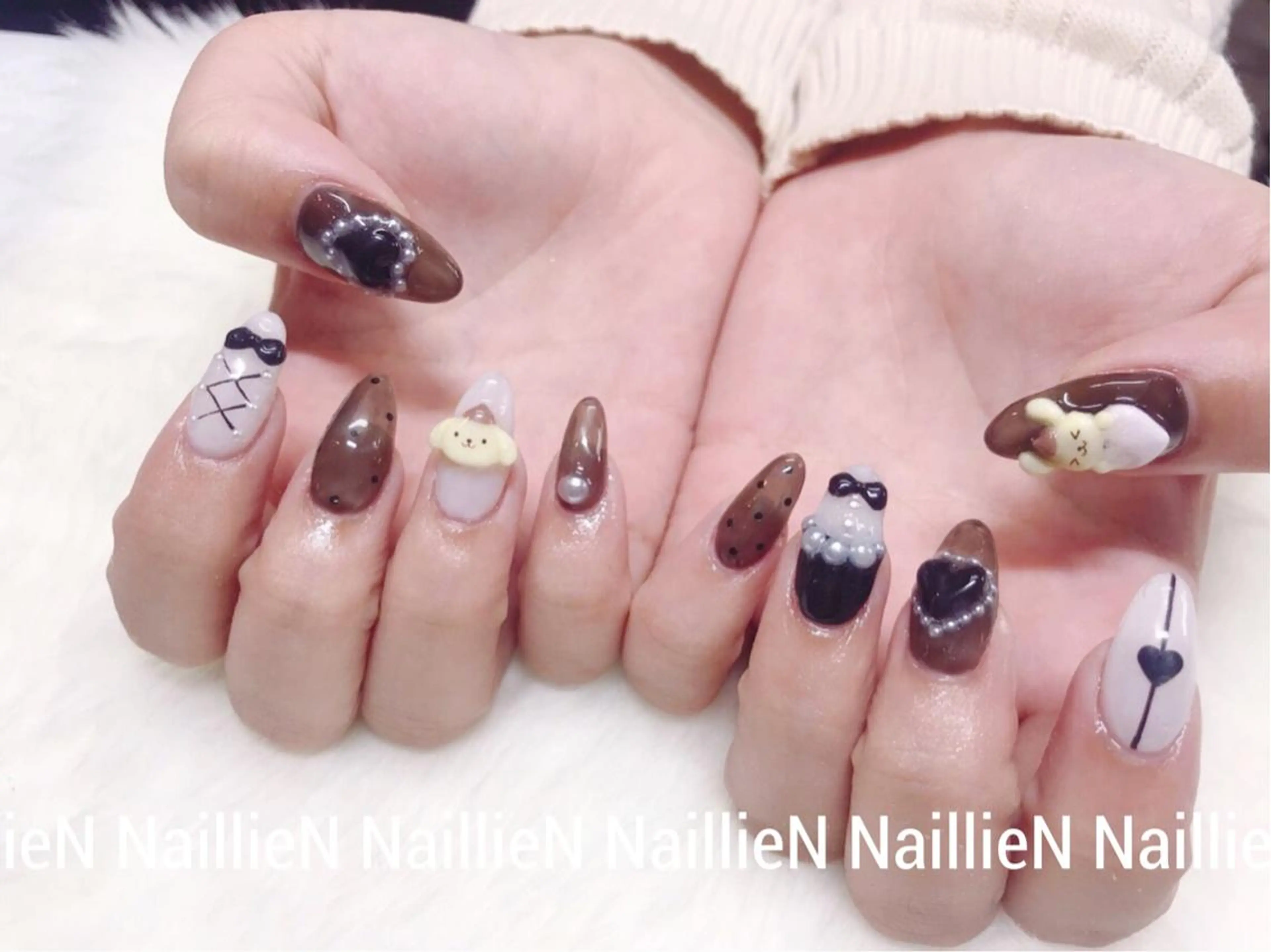 ネイル ハート 持ち込み ハンドネイル Nail lieNのネイルデザイン