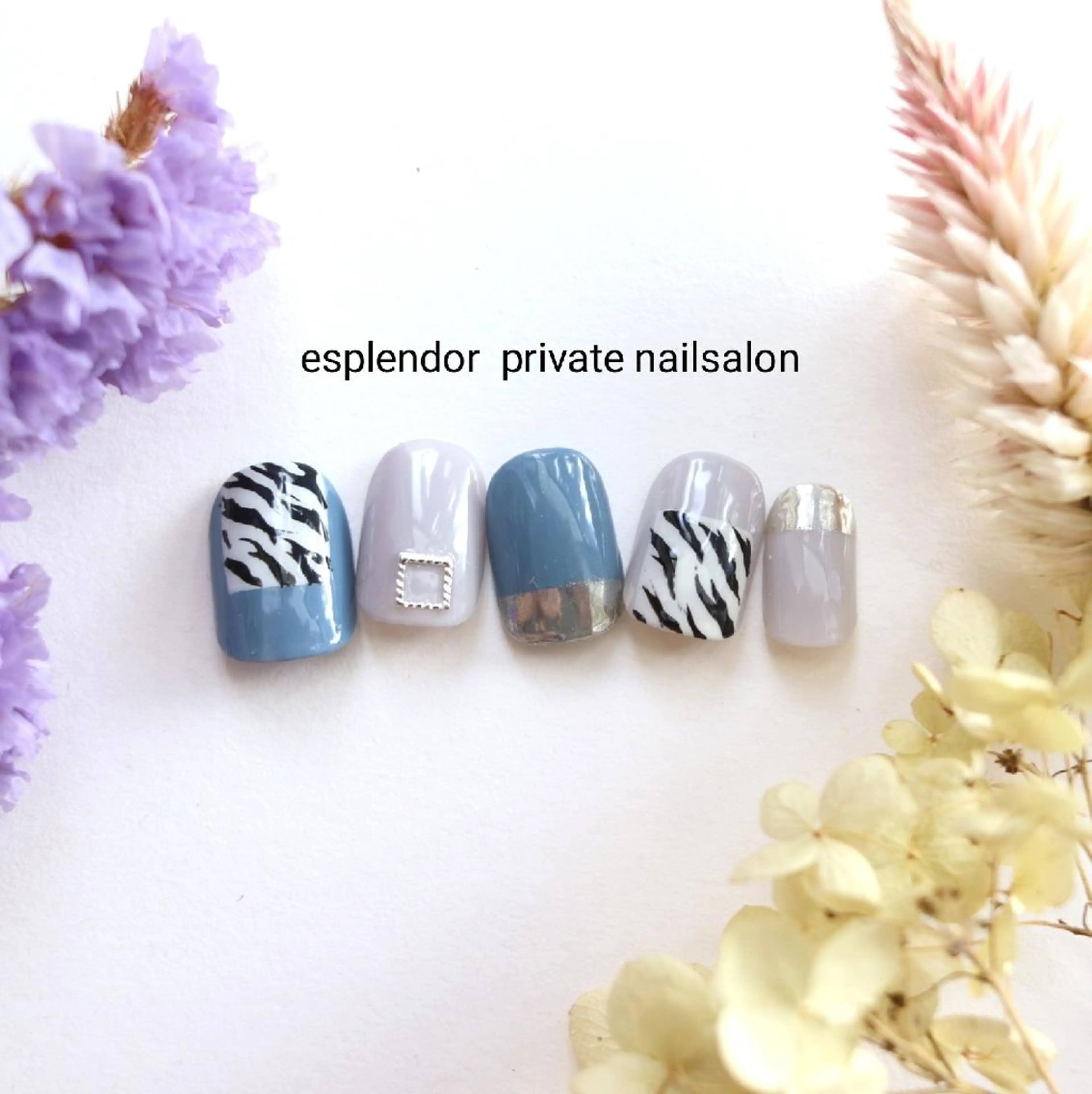 ネイル ブルー シルバー esplendor  エスプレンドル所属・esplendor  エスプレンドルのネイルデザイン