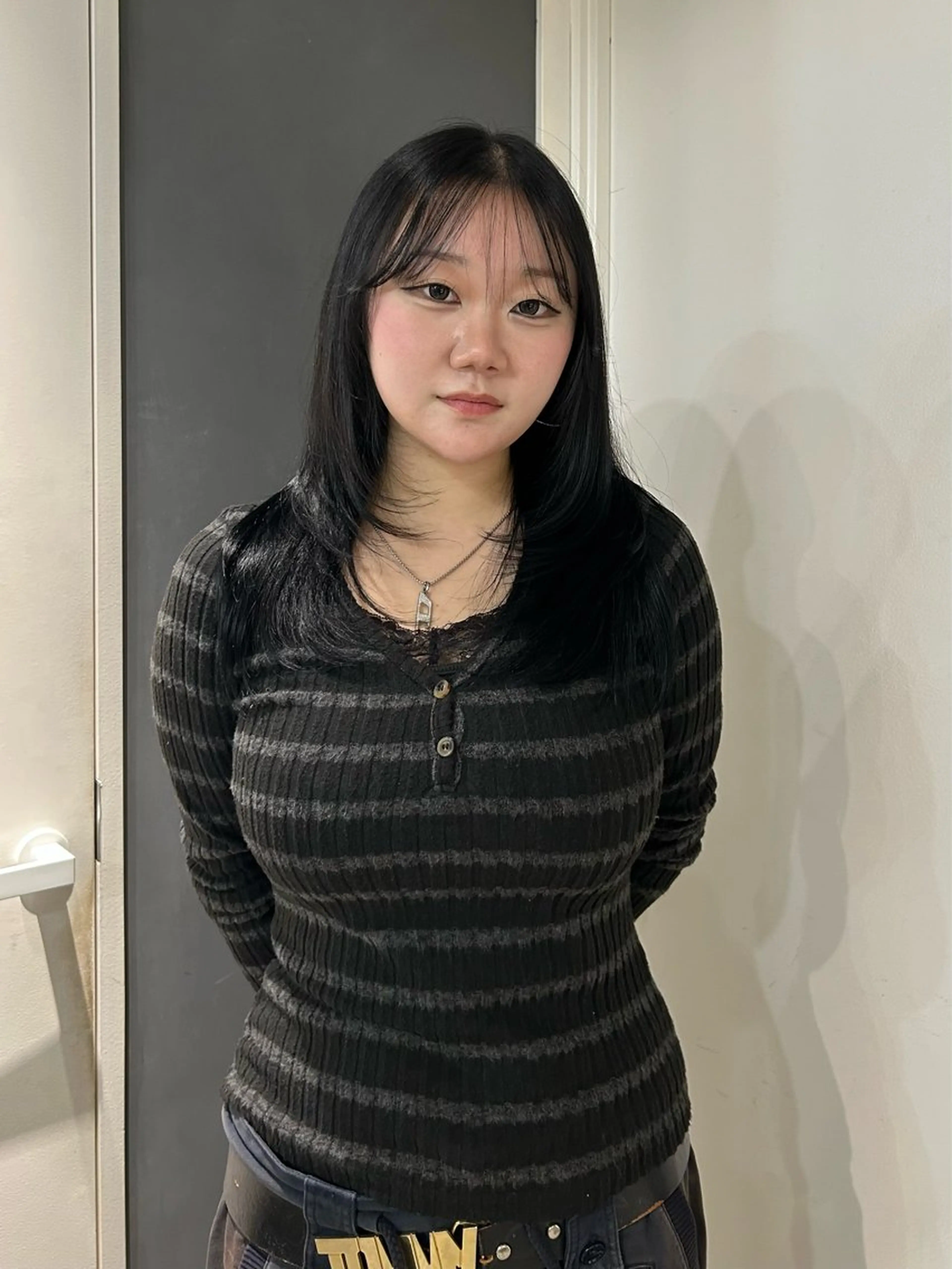 ミディアム カット ヘアカラー トリートメント えり 堀江/ボブ /韓国ヘア/レイヤーのヘアスタイル