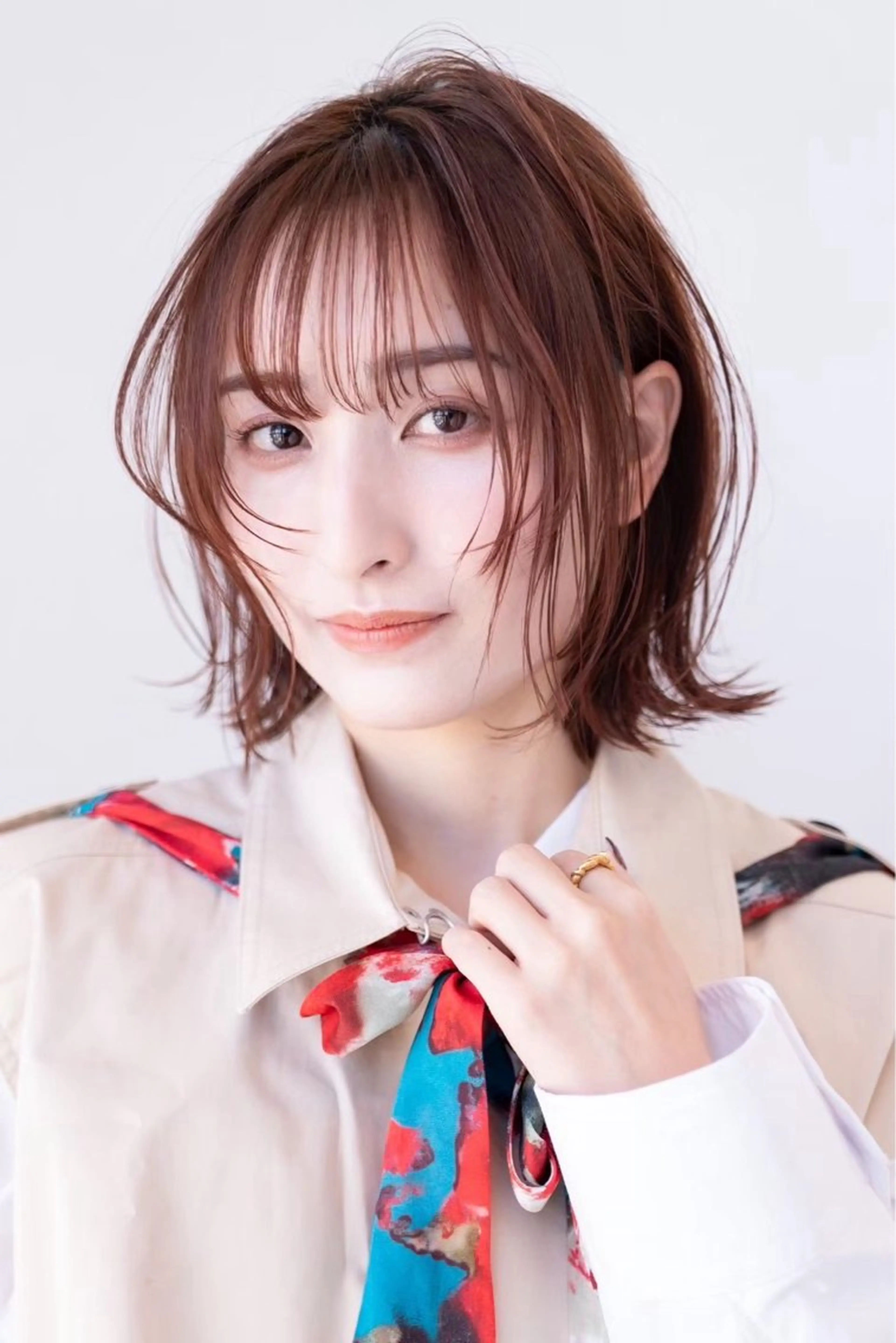 ミディアム カラー カット ヘアカラー トリートメント 渋谷/レイヤーボブ・ 韓国ボブ特化/楓のヘアスタイル