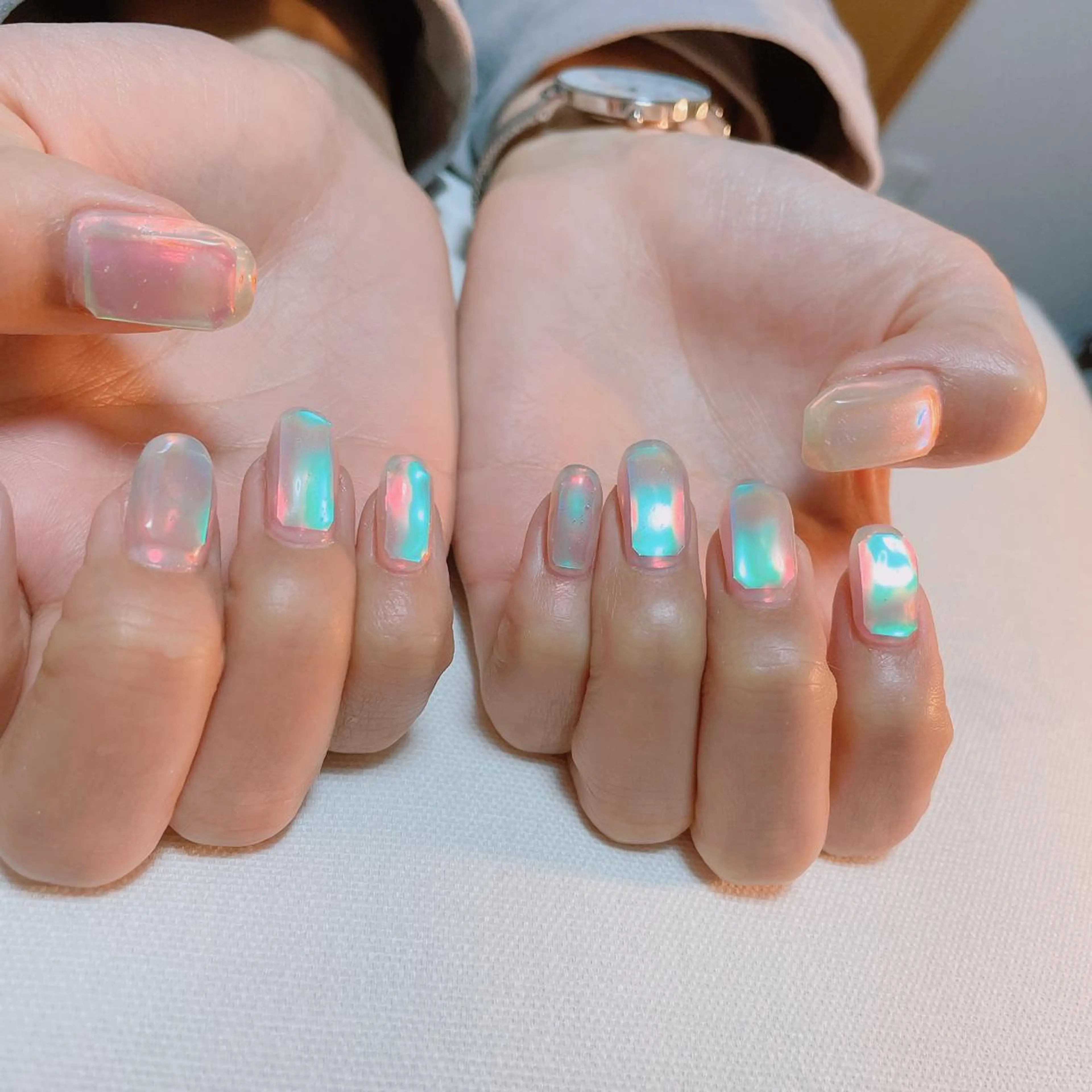 ネイル 氷ネイル・うるうるネイル ハンドネイル nakamoto yuukaのネイルデザイン