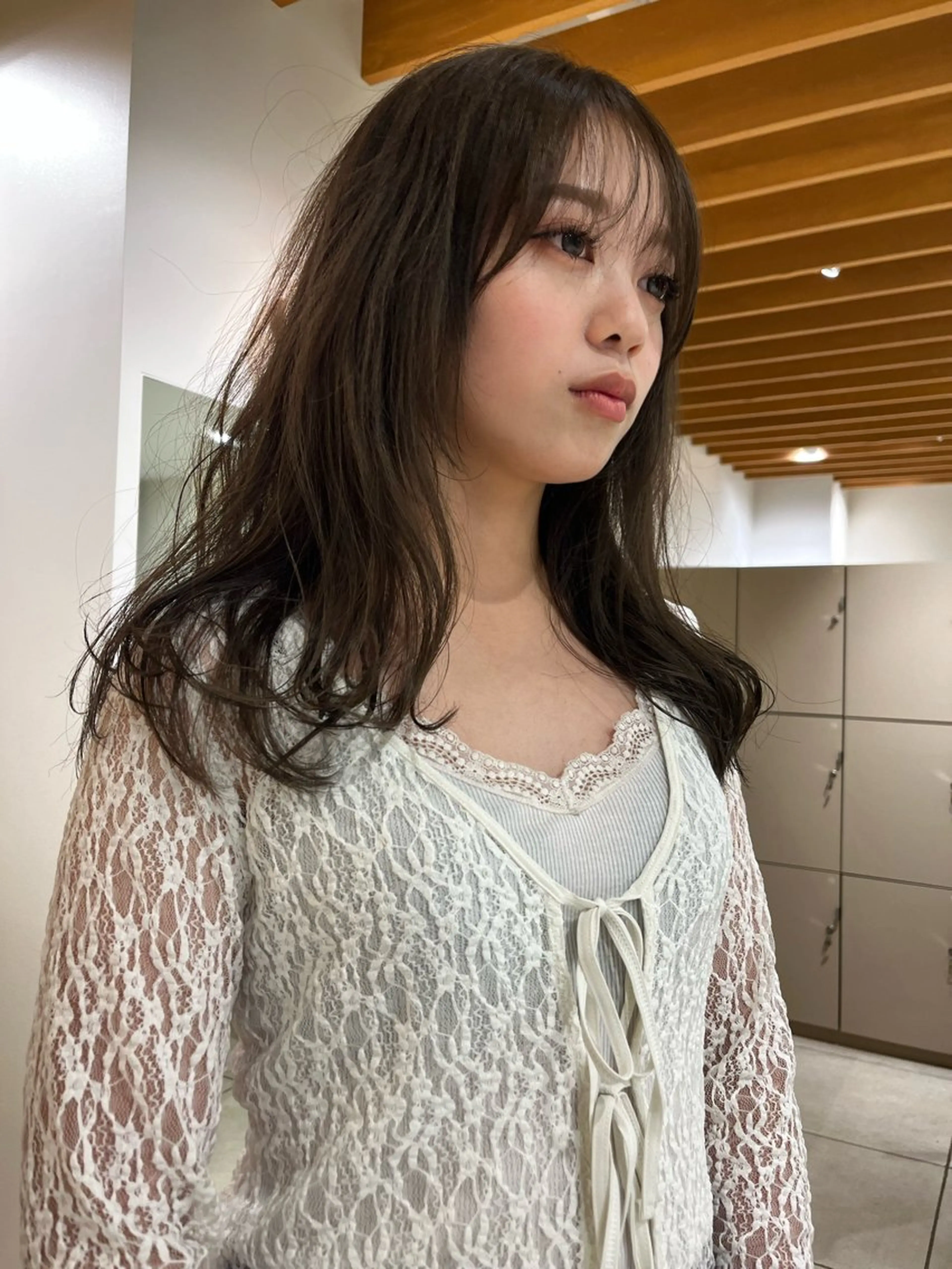 セミロング カラー ブリーチ 透明感カラー miwa Yuma /メンズパーマのヘアスタイル