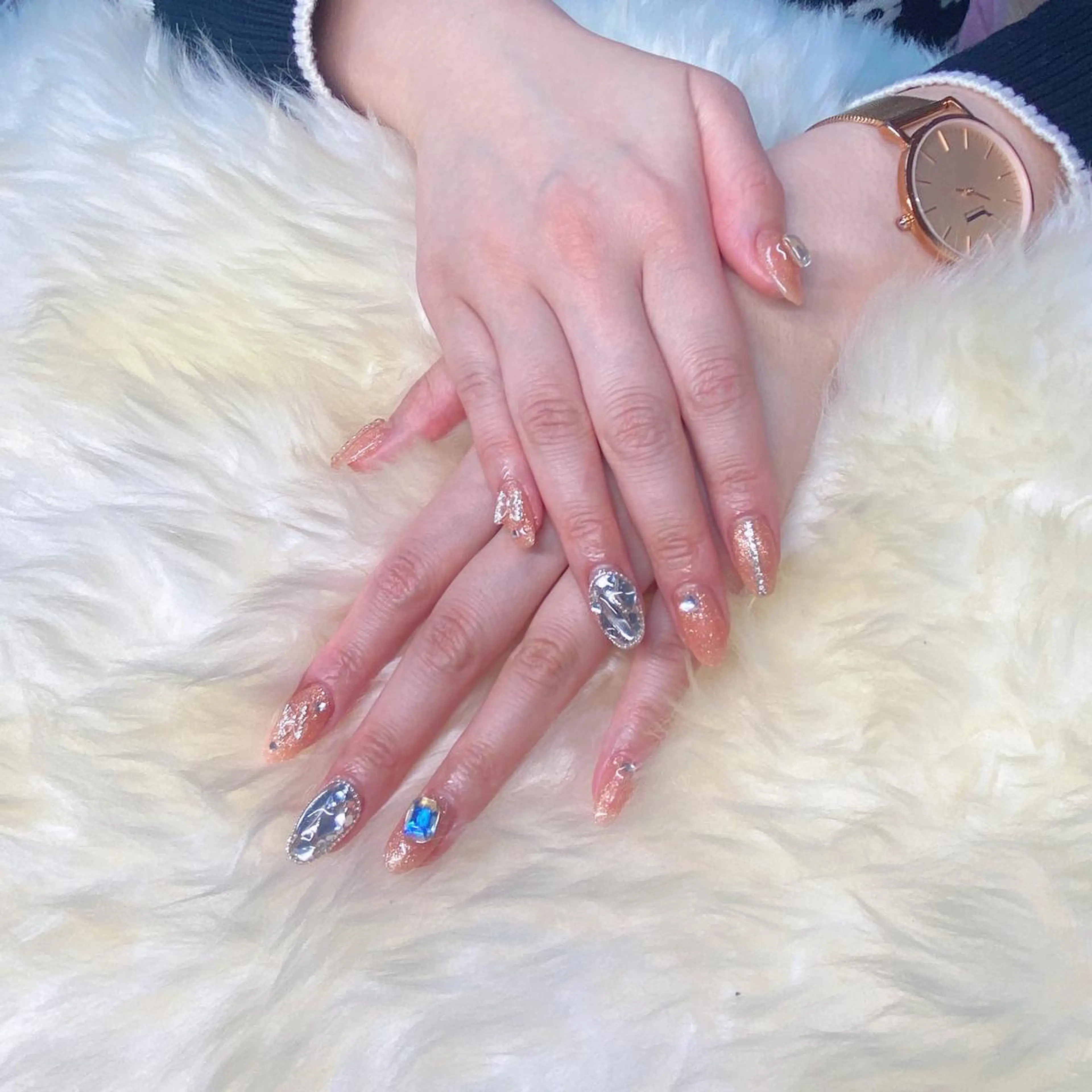 セミロング ハンドネイル ハンドケア 💜MIYA nail川崎店のネイルデザイン