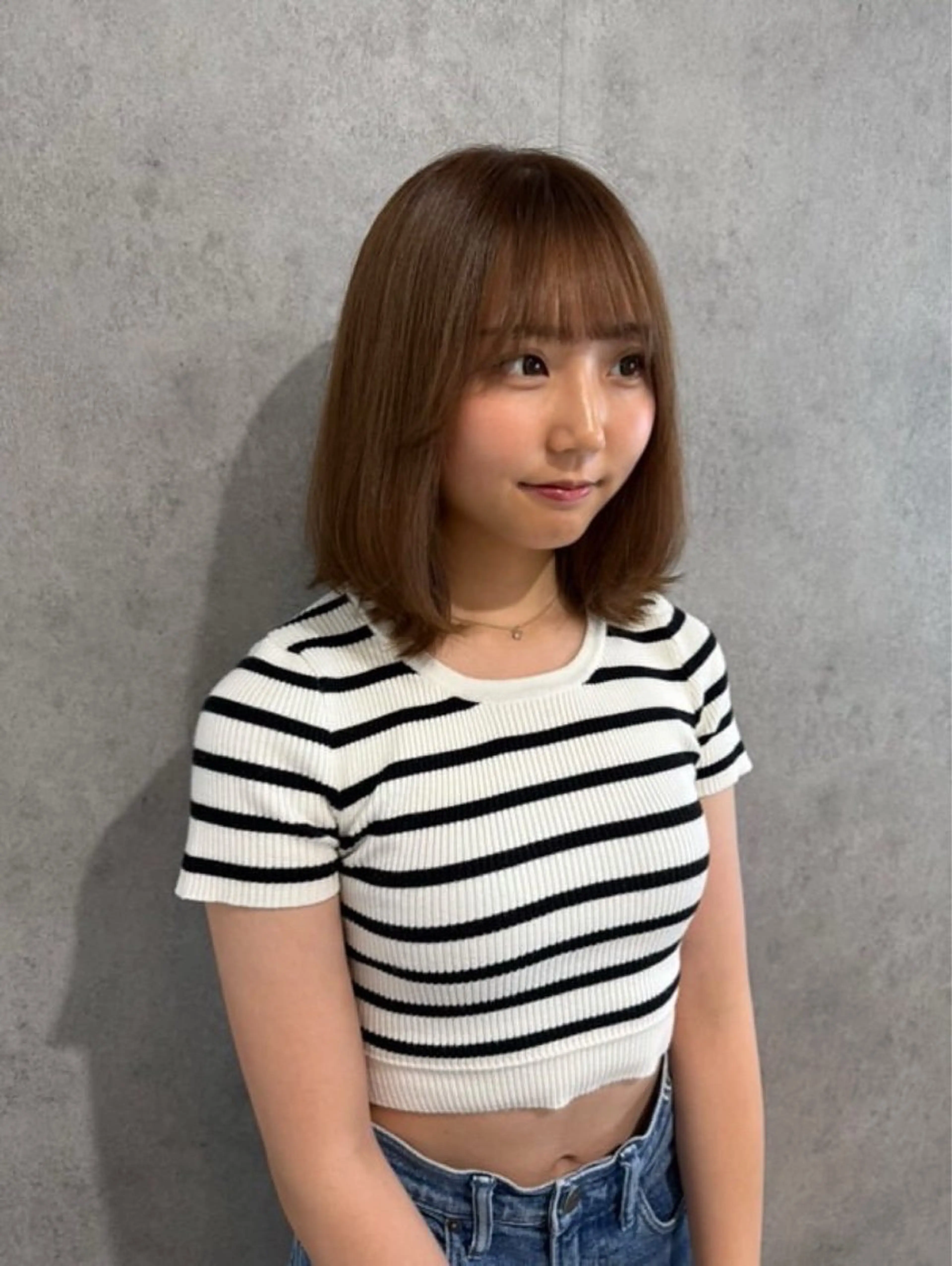 ミディアム カラー 透明感カラー 石本 泰士のヘアスタイル