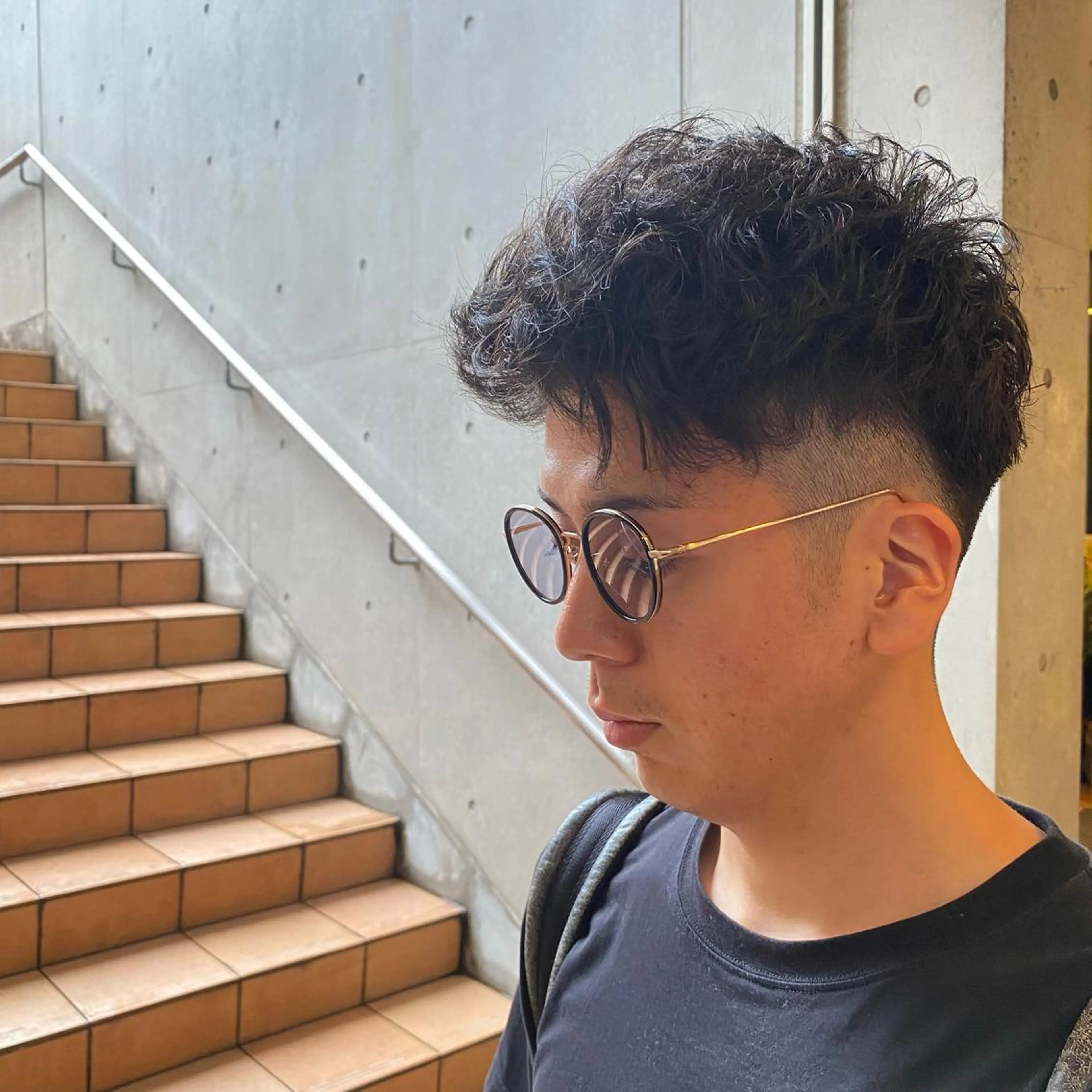 ショート パーマ メンズ カット パーマ unopulir Vamos店所属・梅田茶屋町メンズ 専門美容師 山元一平のヘアスタイル