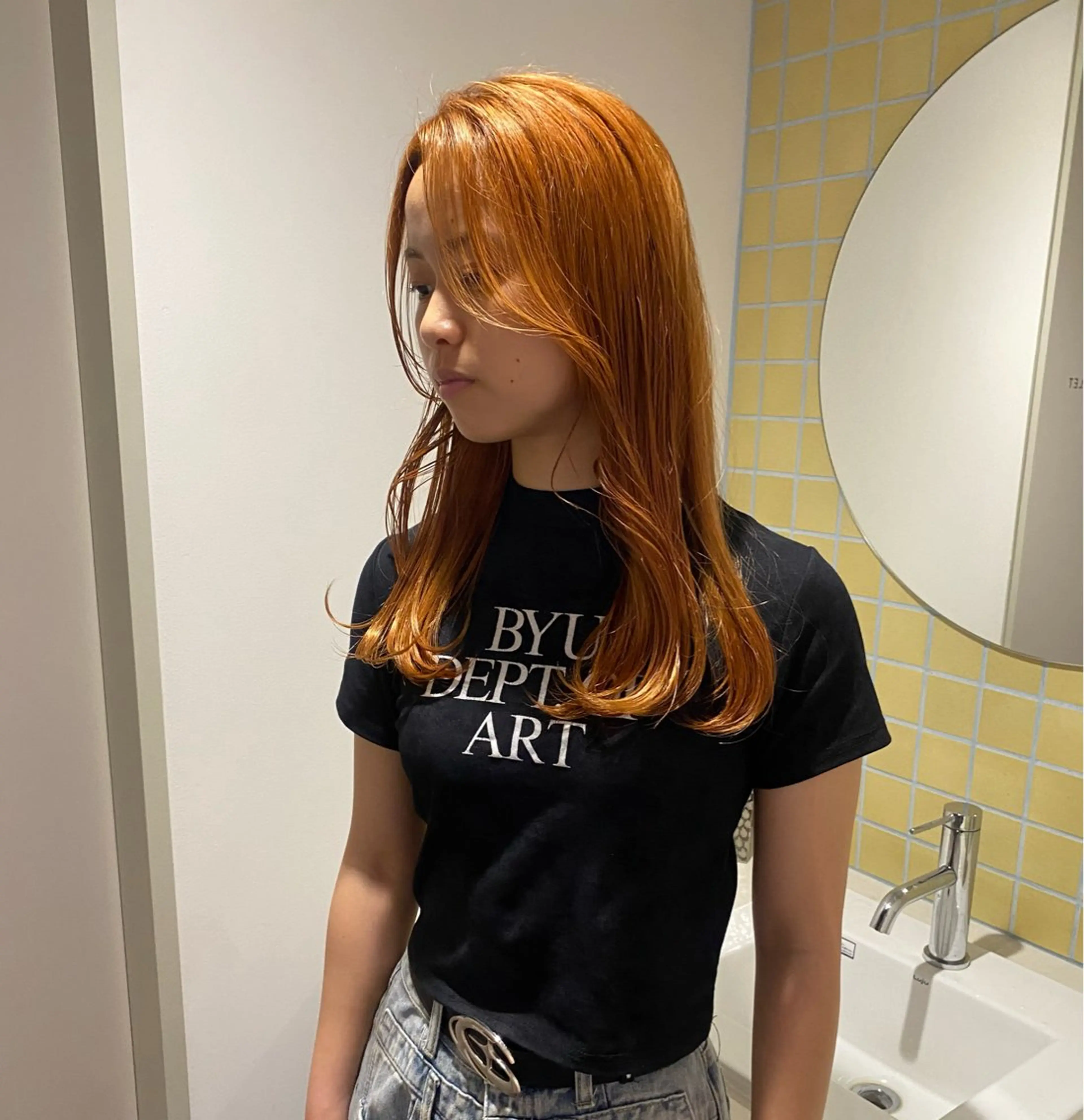 カラー オレンジ ヘアカラー ベージュ/暖色🧸 ハイトーン/ninaのヘアスタイル