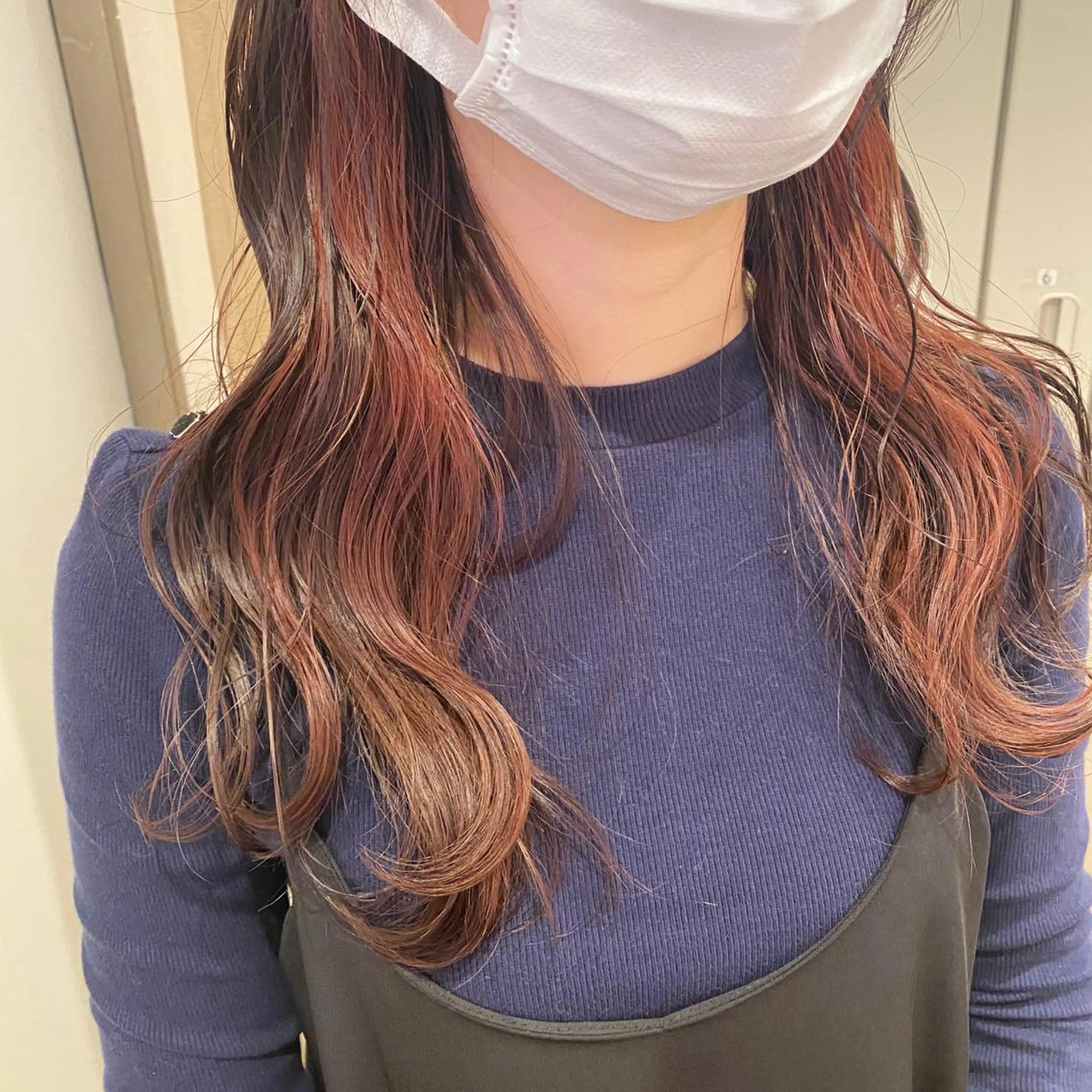 セミロング カラー 韓国ヘア顔周りカット 艶髪ベージュtamaのヘアスタイル