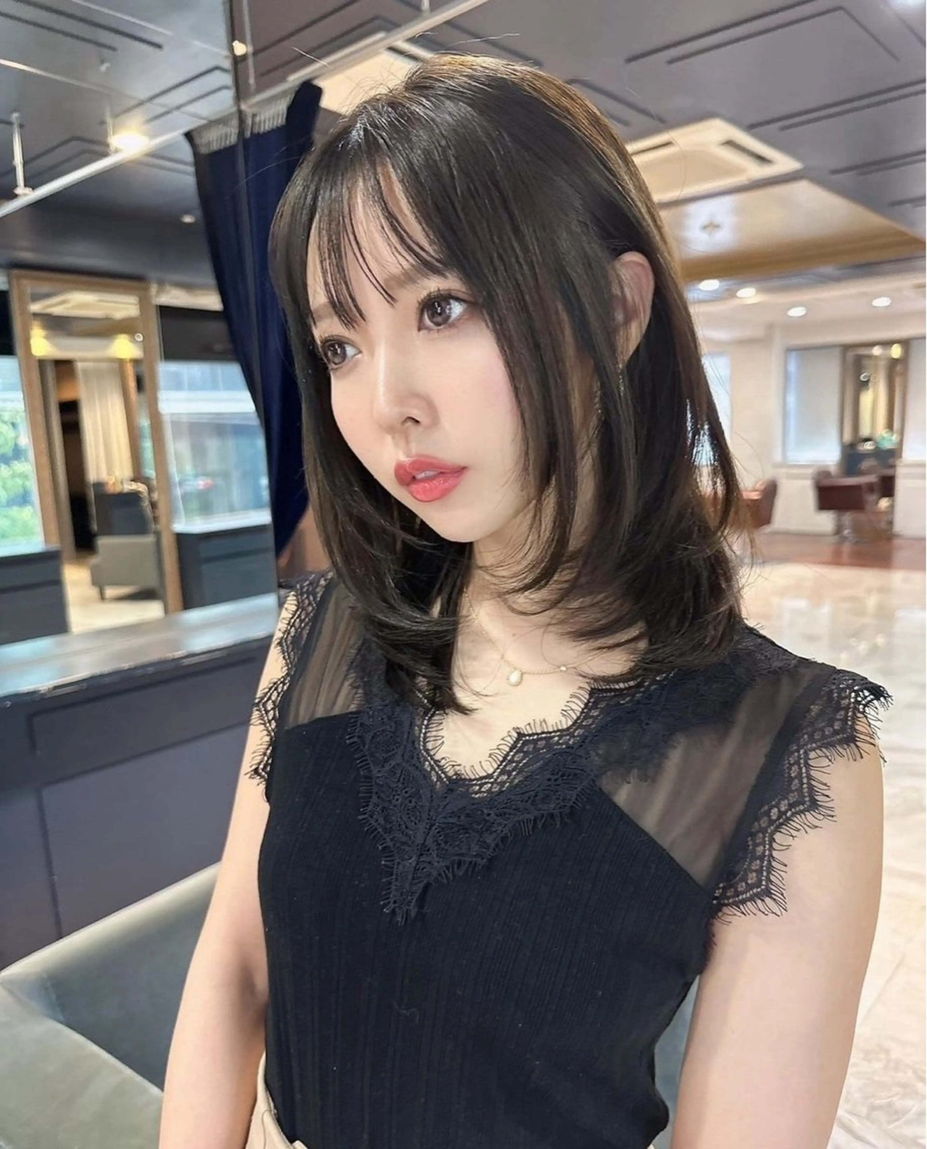 ミディアム ブリーチなし 透明感カラー/松沢のヘアスタイル