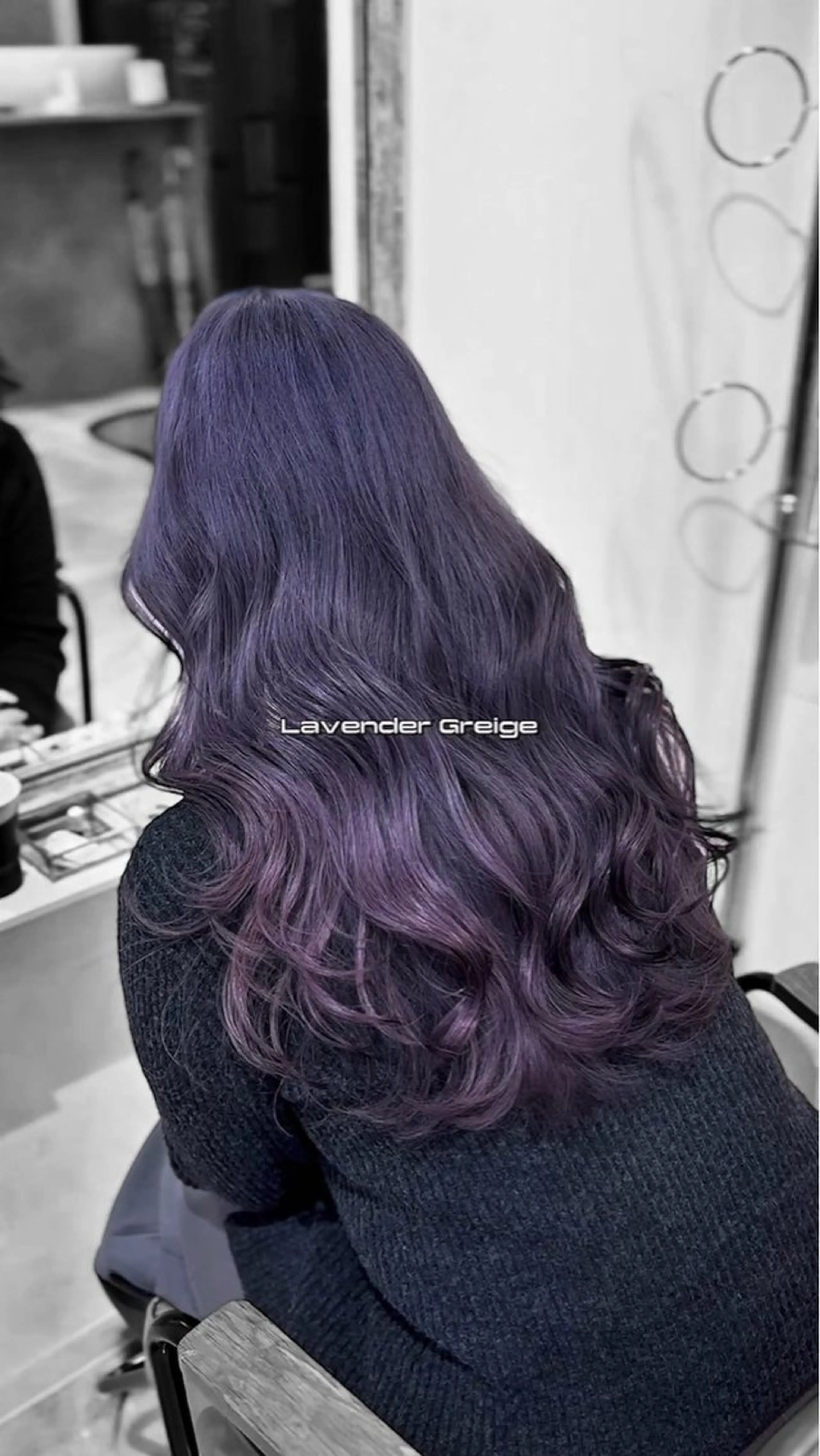 ロング カラー ブリーチ グレージュ ラベンダーカラー ラベンダーグレージュ ラベンダーグレー ヘアカラー トリートメント ura/デザイン/ ハイトーン/個性派のヘアスタイル