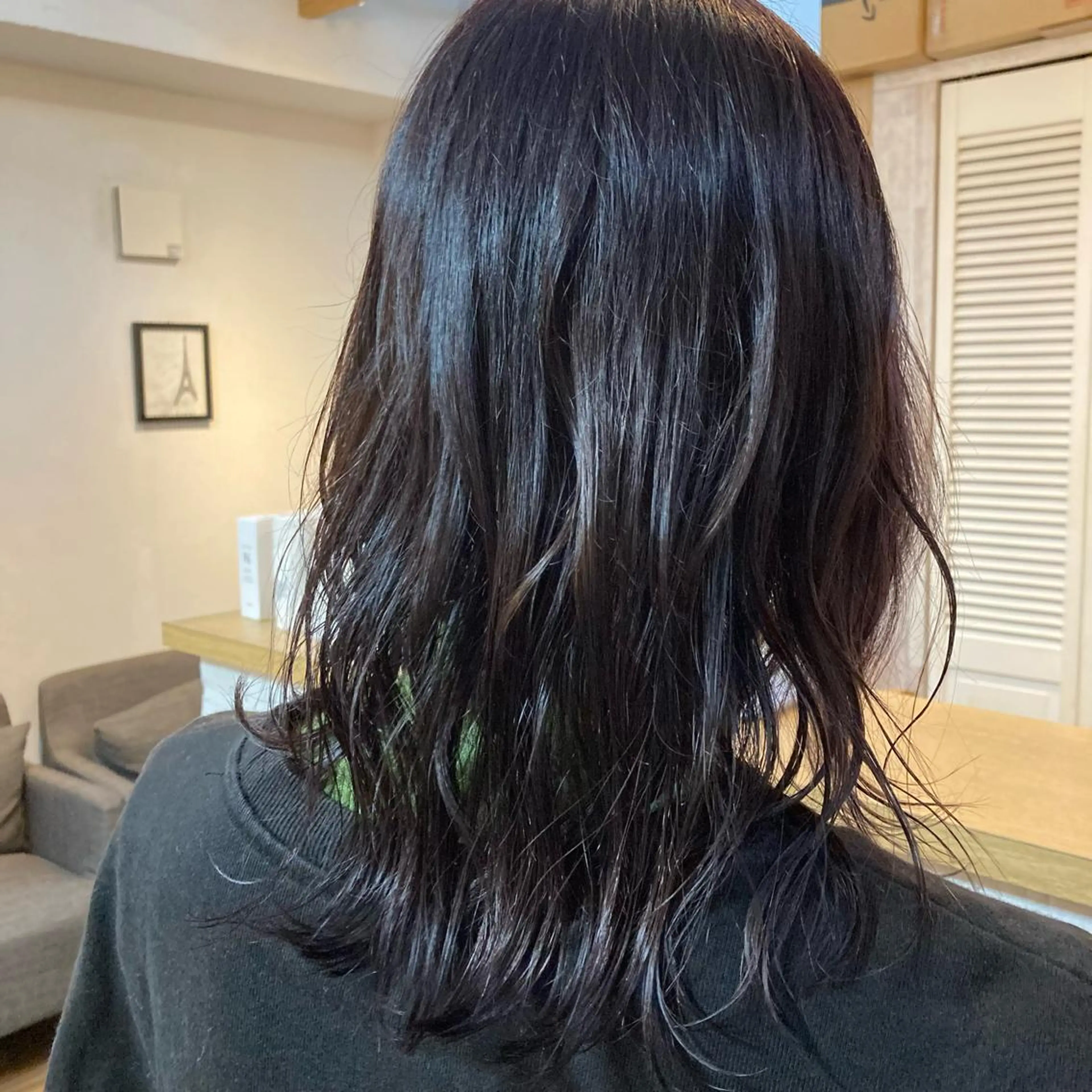 セミロング カラー パープルカラー glam ミサキのヘアスタイル