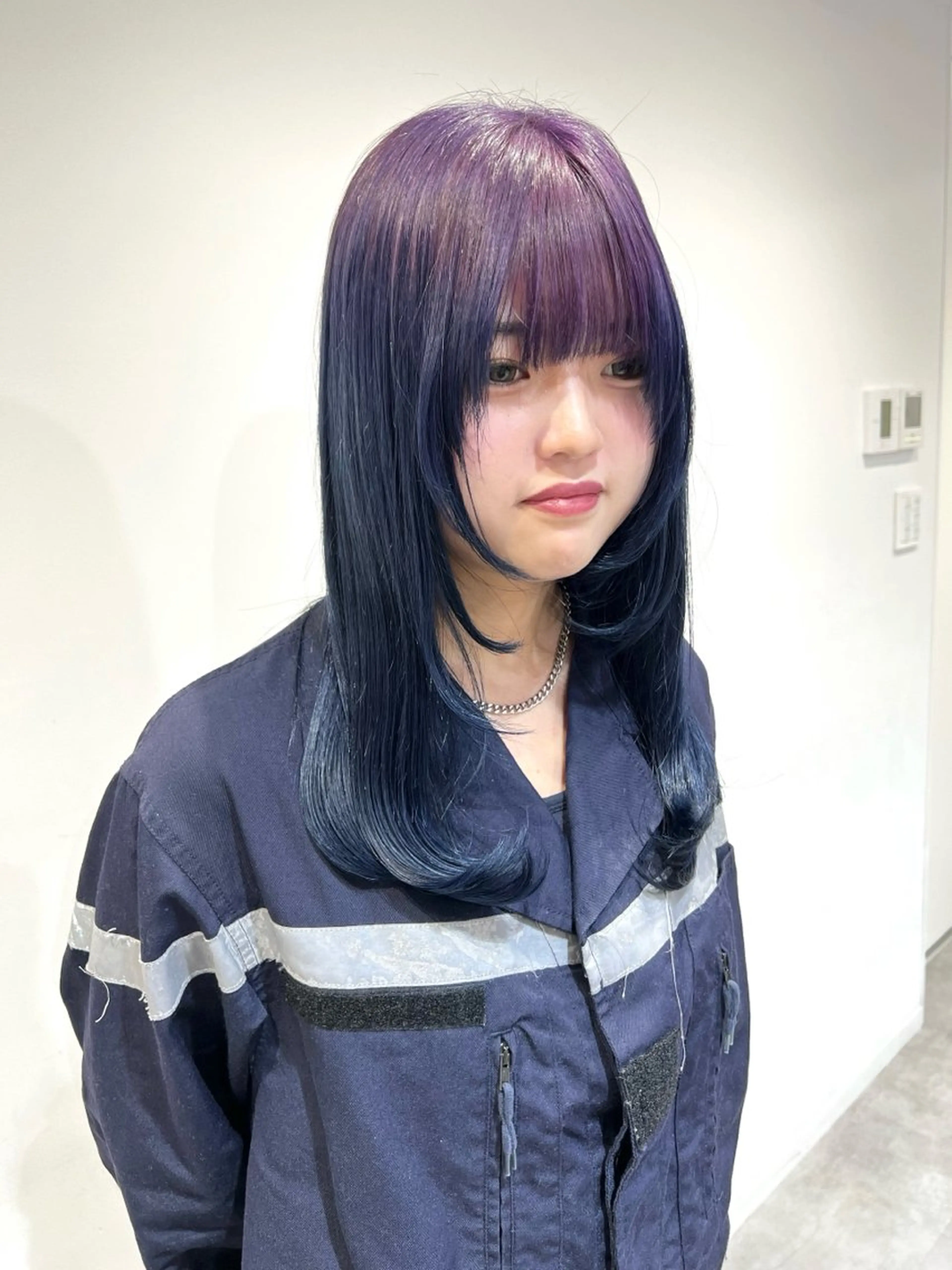 ロング 🩶💜寒色カラー/ ゆずほのヘアスタイル