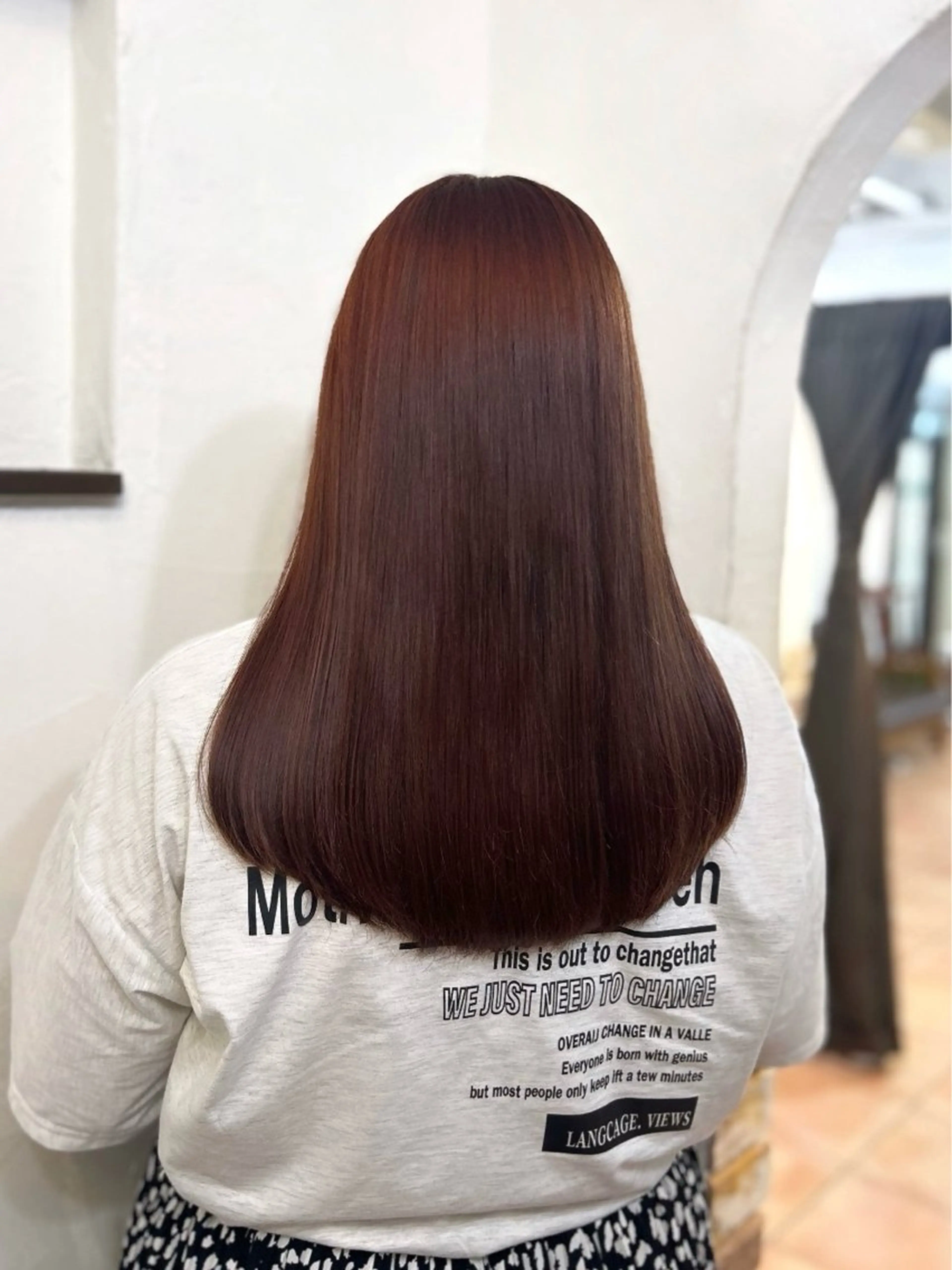 カラー ブラウンカラー ピンクカラー たきぐち さくらのヘアスタイル