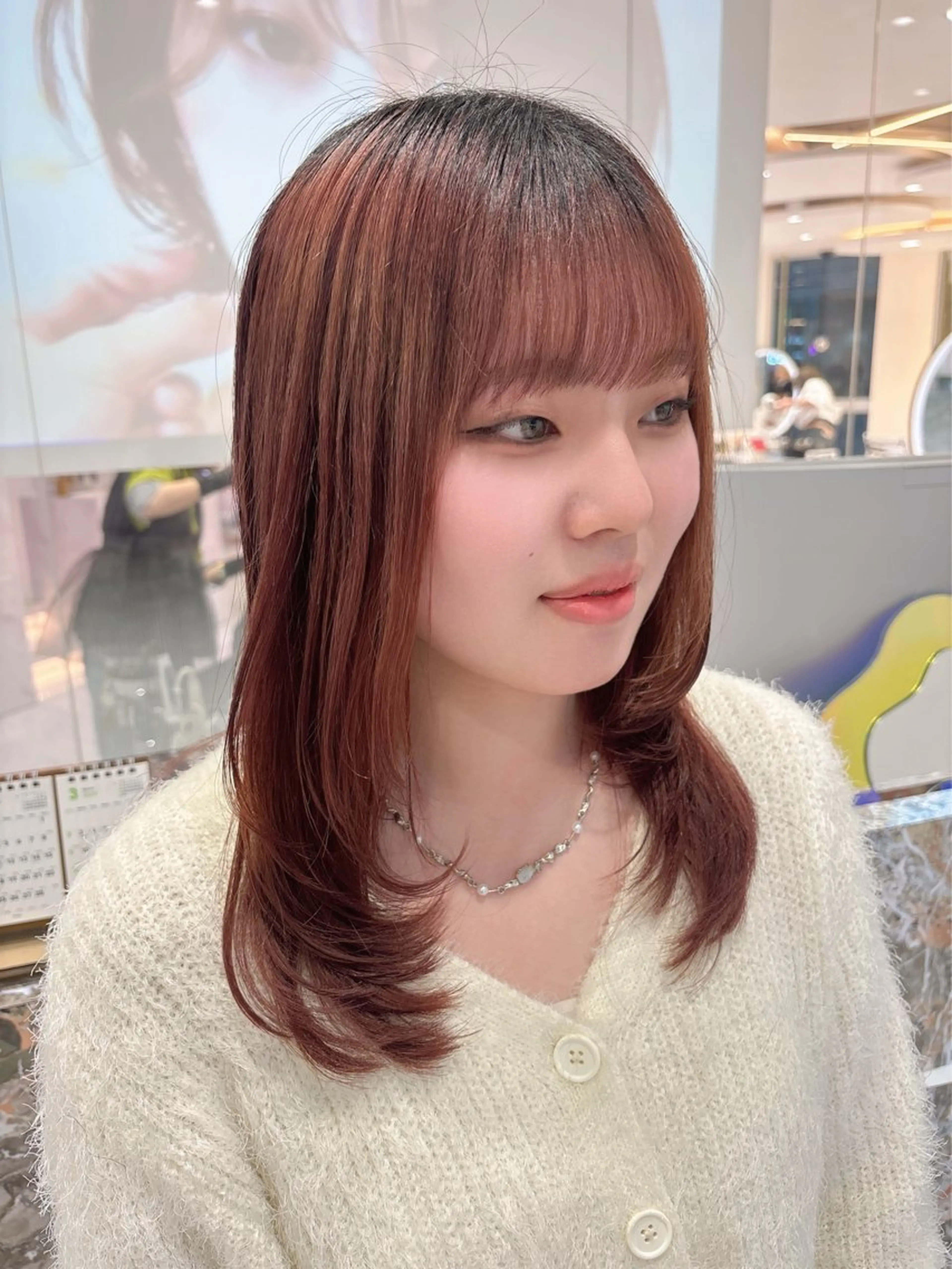 ロング カラー レイヤーカット カット ヘアカラー SAYAKA 🍒／ボブ／暖色のヘアスタイル