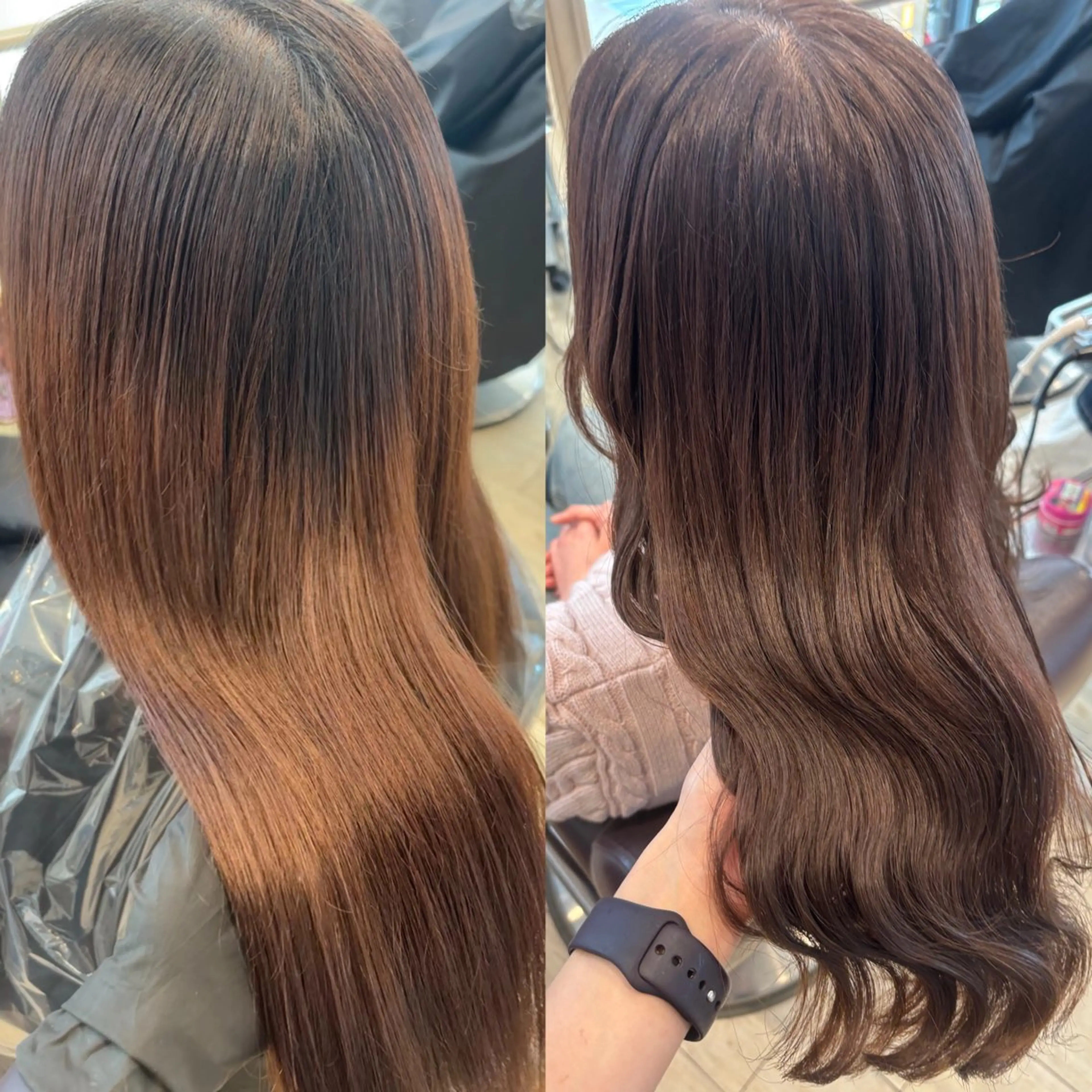 【💝ミニモ限定💝】【ブリーチなしダブルカラー】艶々透明感カラー🍀➕トリートメント付きの写真