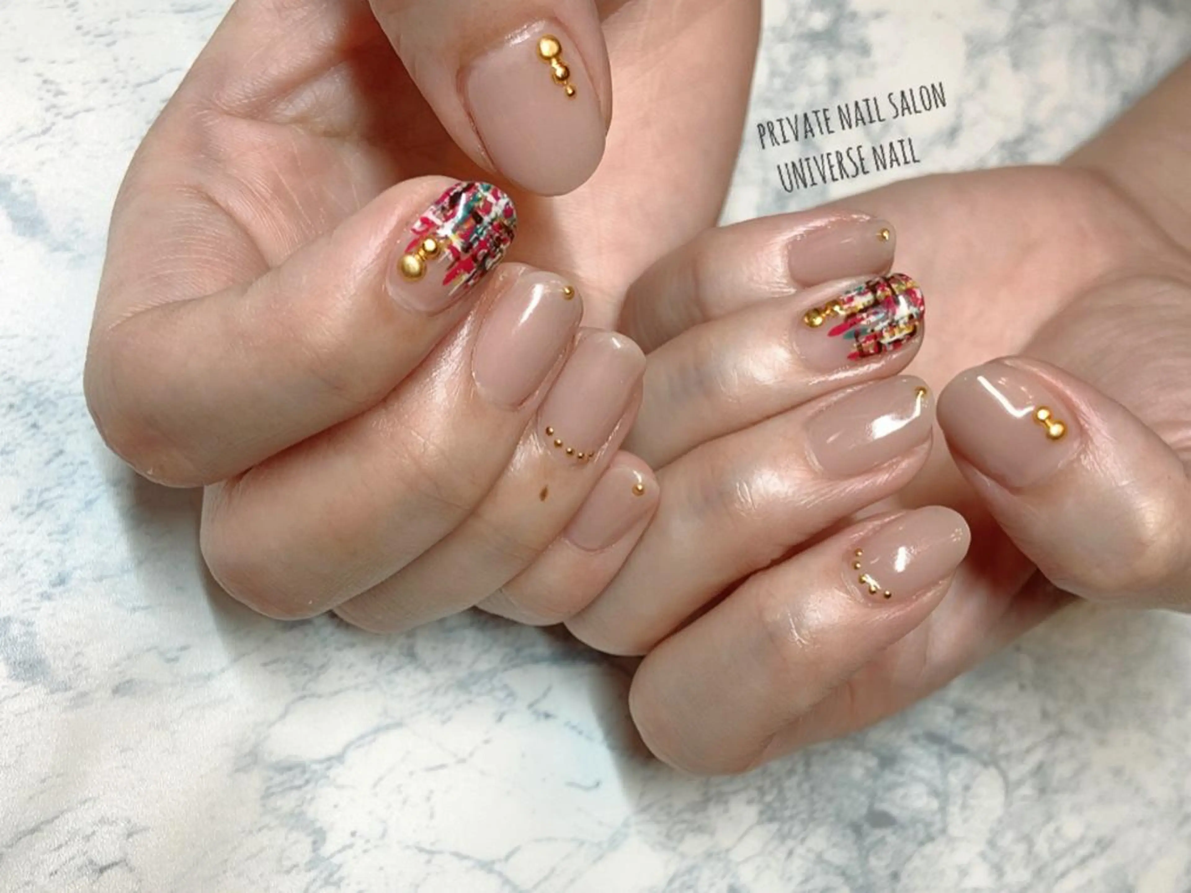 ネイル ツイードネイル ハンドネイル UNIVERSEnail所属・ネイリスト YUKIのネイルデザイン
