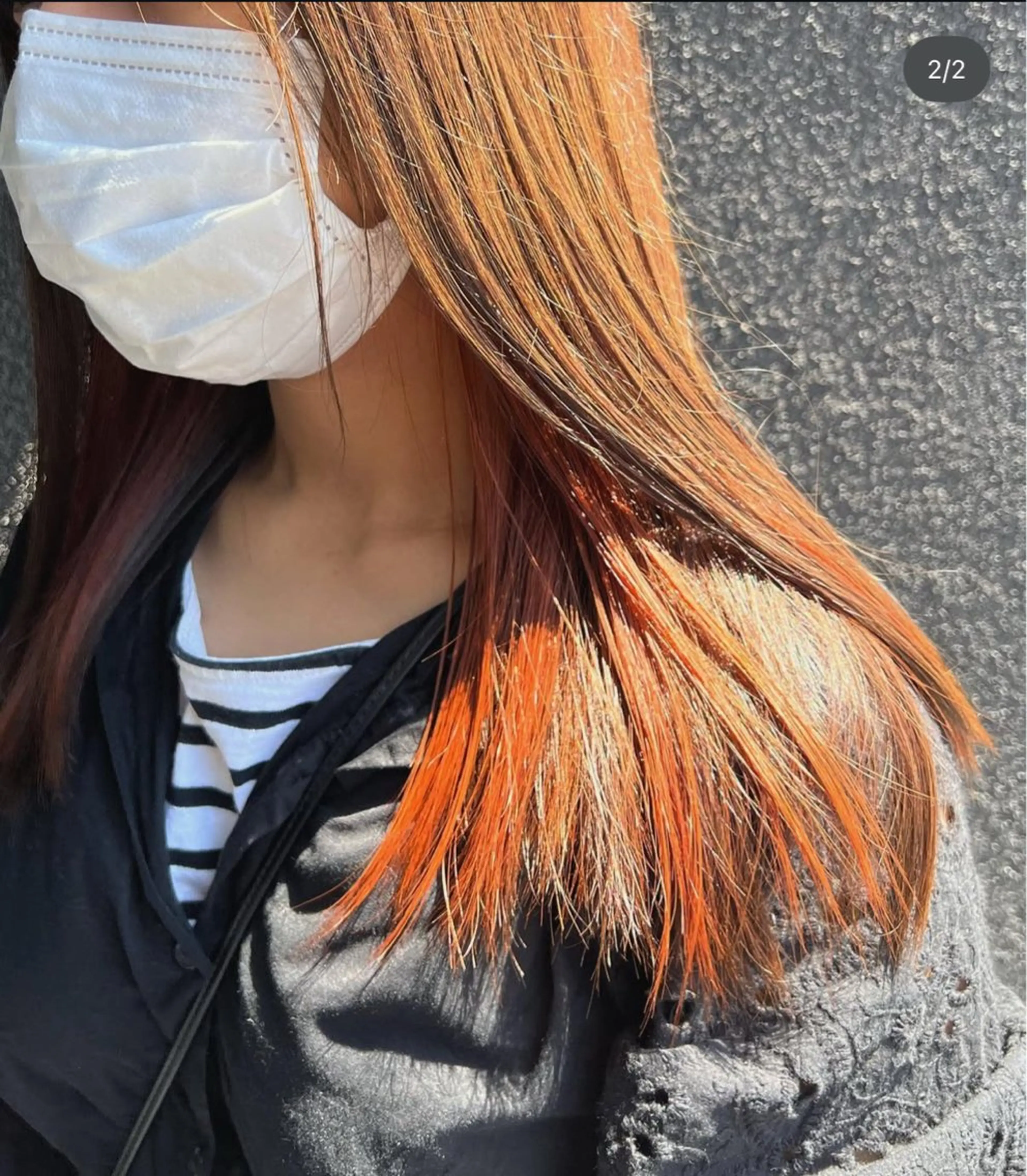 アクセントカラー（インナーカラーブリーチ）+全体カラー+トリートメント+カットの写真