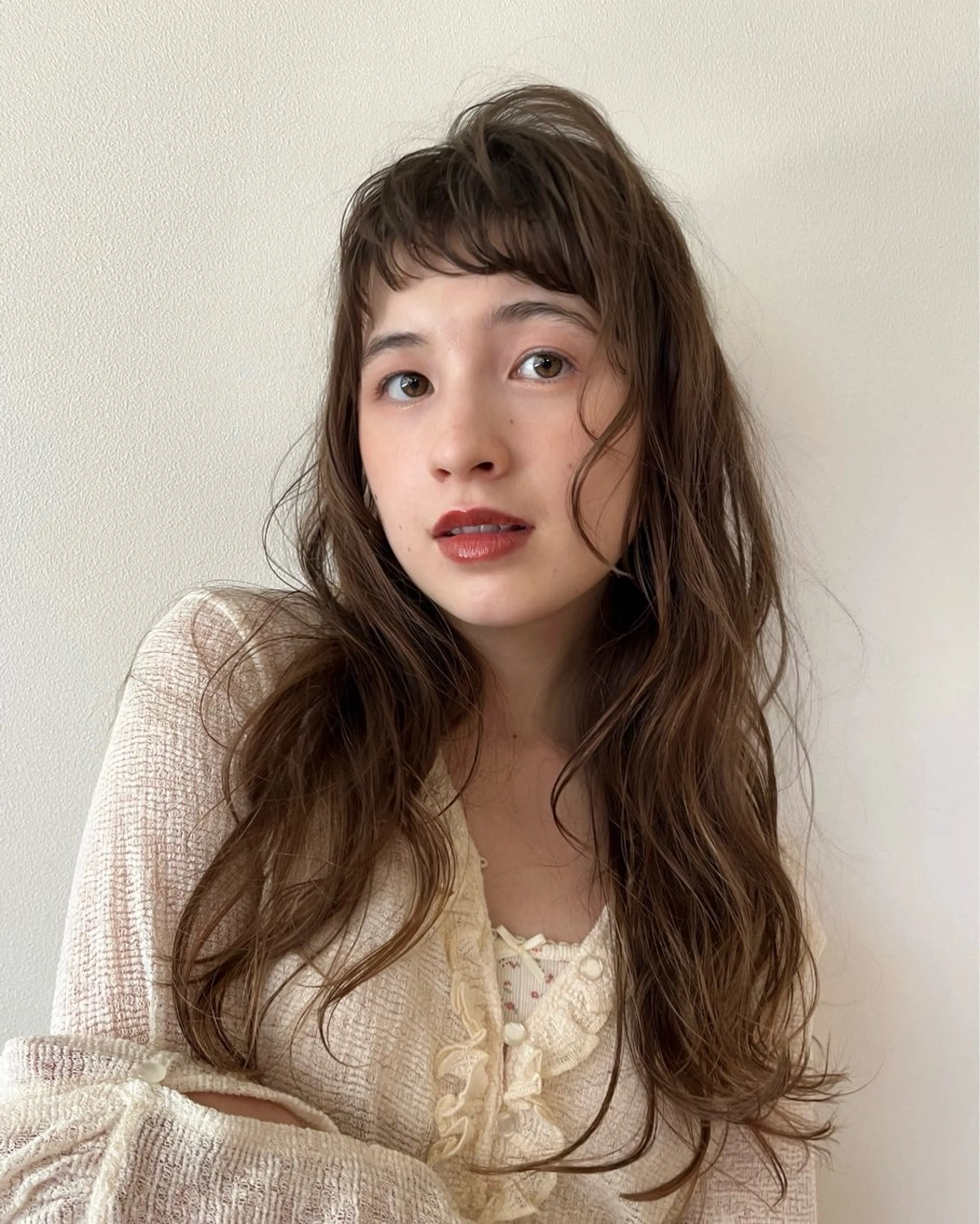 ロング カラー カット ヘアカラー KANO🌷 ブリーチなしカラーのヘアスタイル