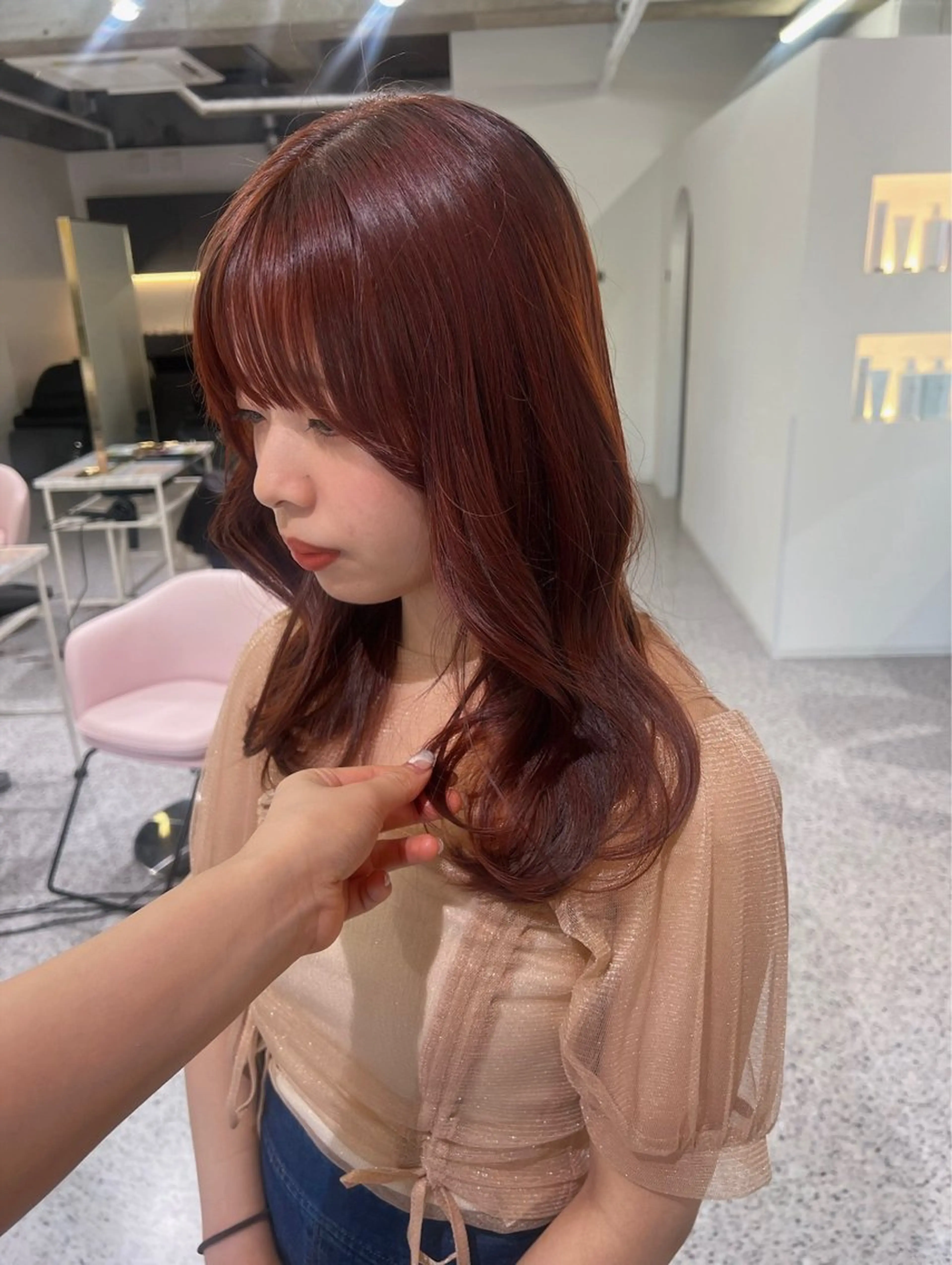 セミロング カラー 淺井 捺央のヘアスタイル