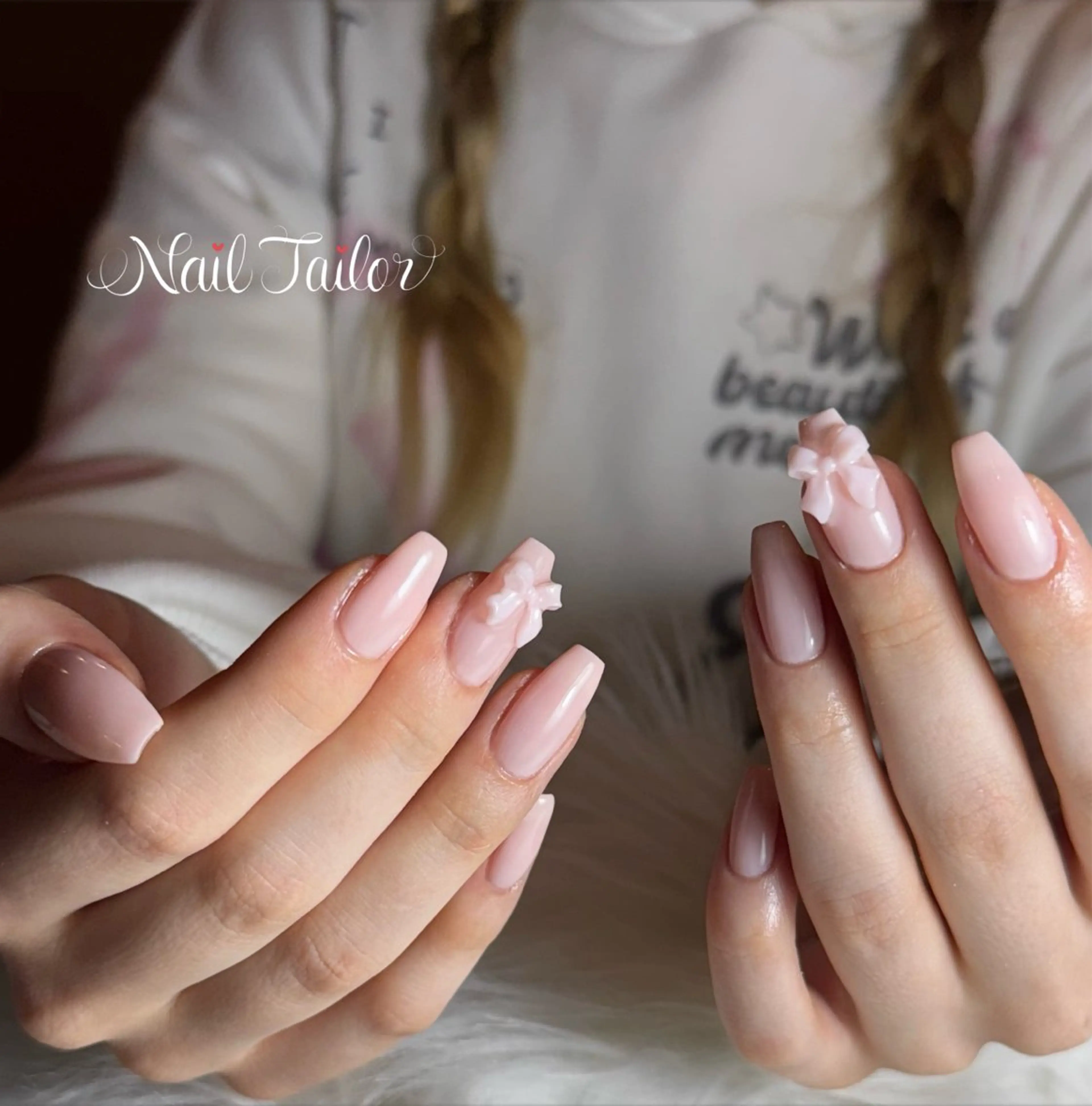 ネイル 長さ出し ガーリー ロングネイル ワンカラーネイル ピンク ハンドネイル 〜Nail Tailor〜　ネイルテイラー所属・NailTailor ネイルテイラーのネイルデザイン
