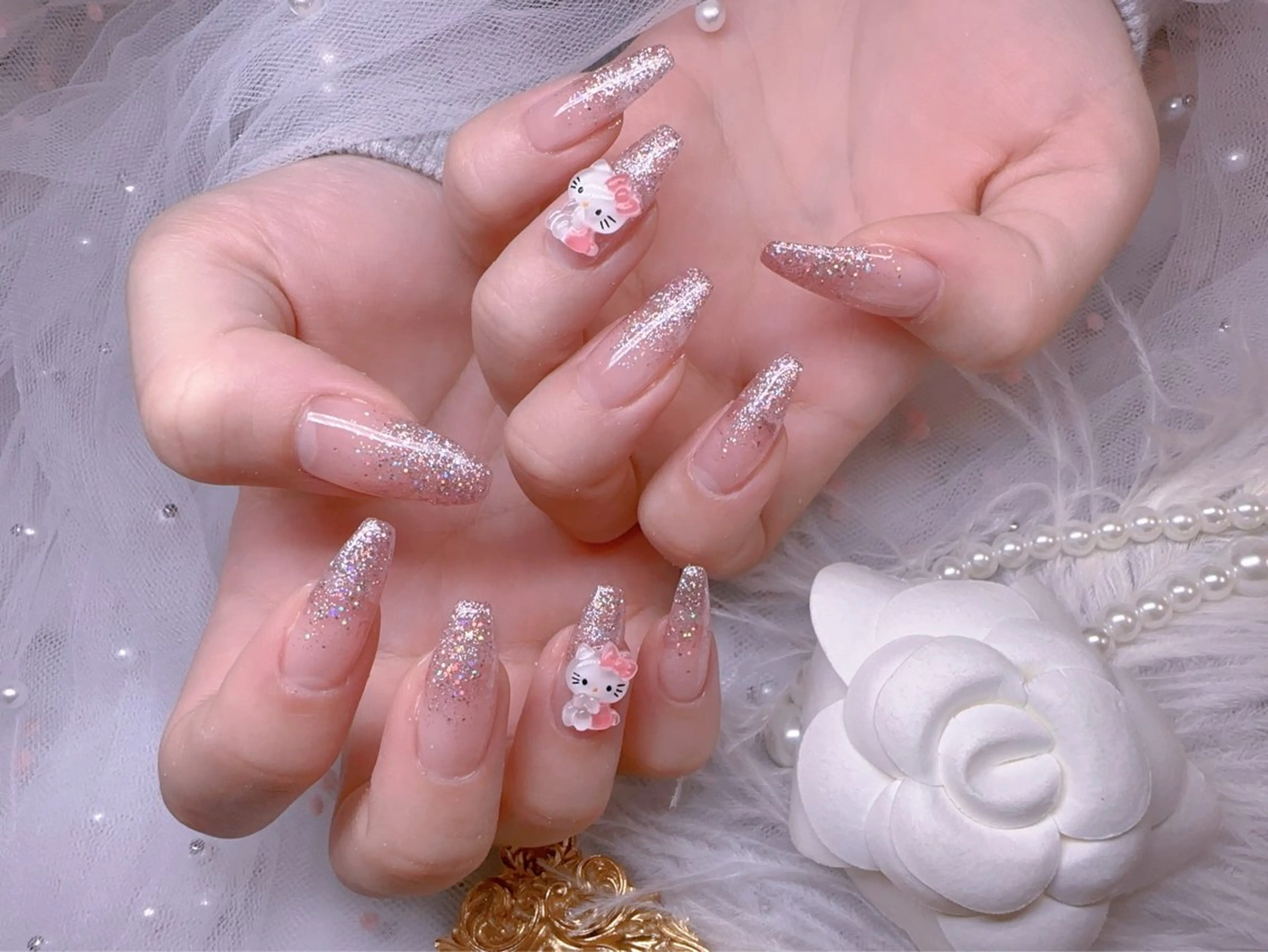 ネイル オーロラネイル フットネイル 韓国ネイル ラメ(グリッター) ラメグラデーション ハンドネイル Belle nail salon 新小岩のネイルデザイン