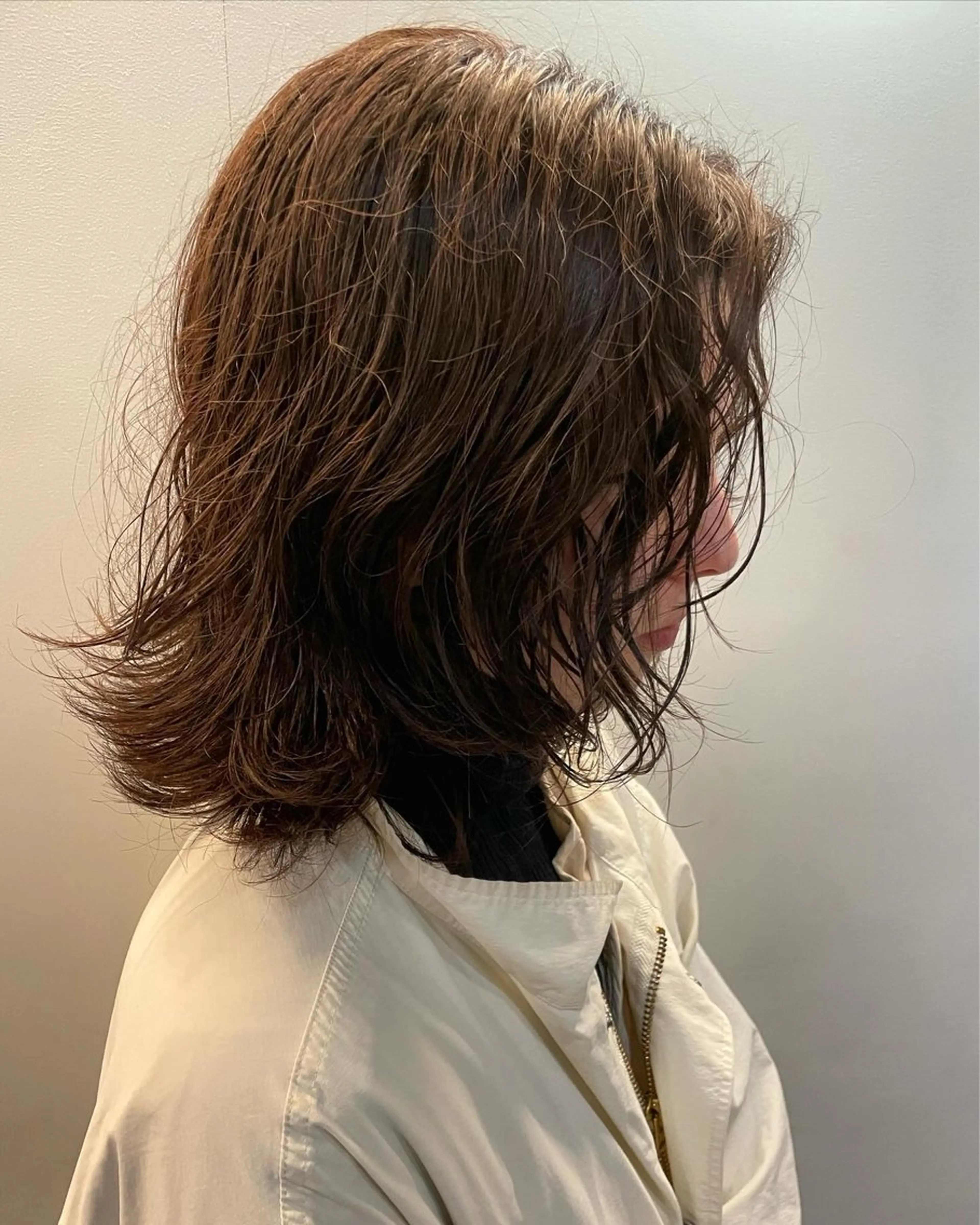 ミディアム カラー パーマ 金尾 凜のヘアスタイル