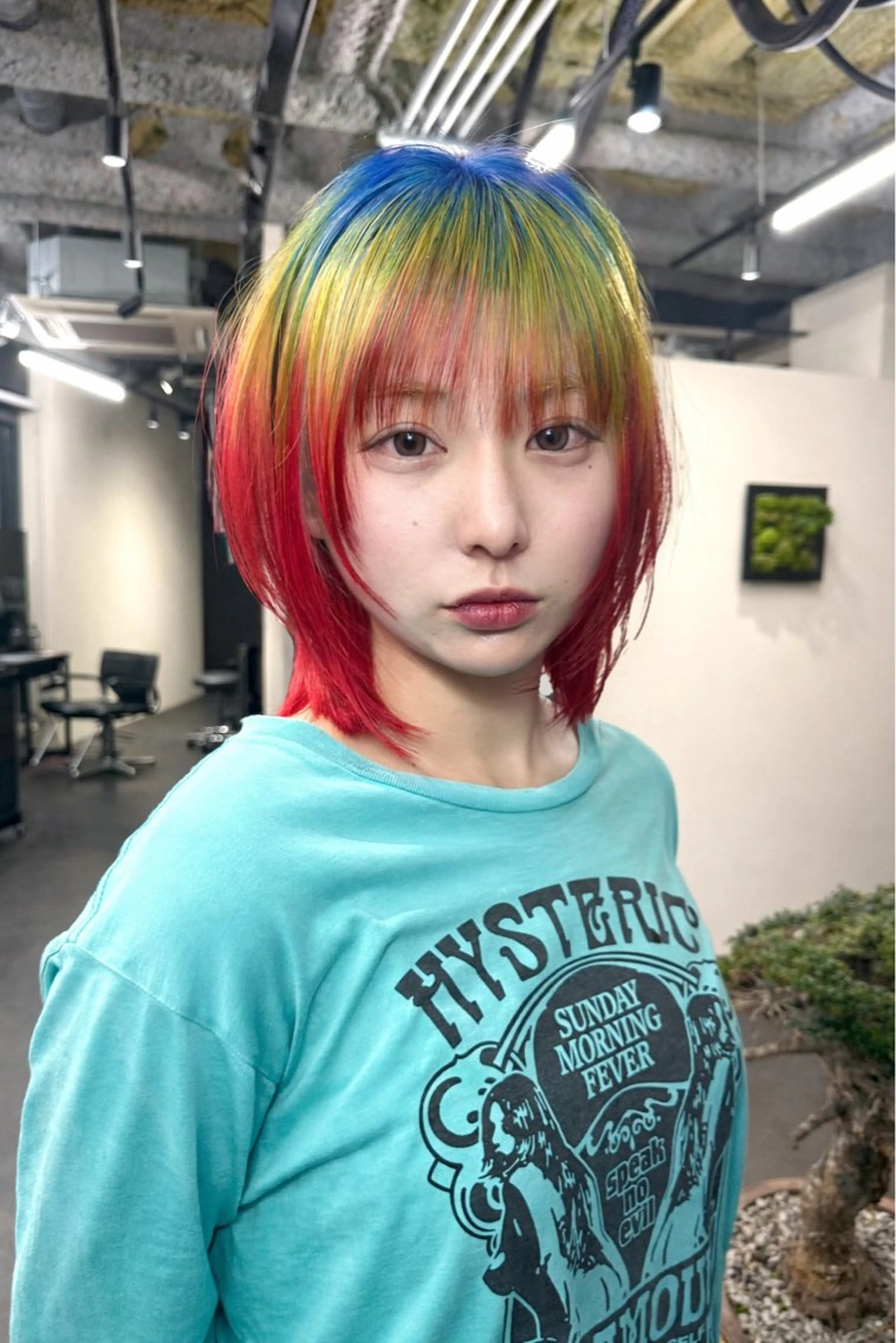 ミディアム カット ヘアカラー トリートメント 秋山 輝星のヘアスタイル