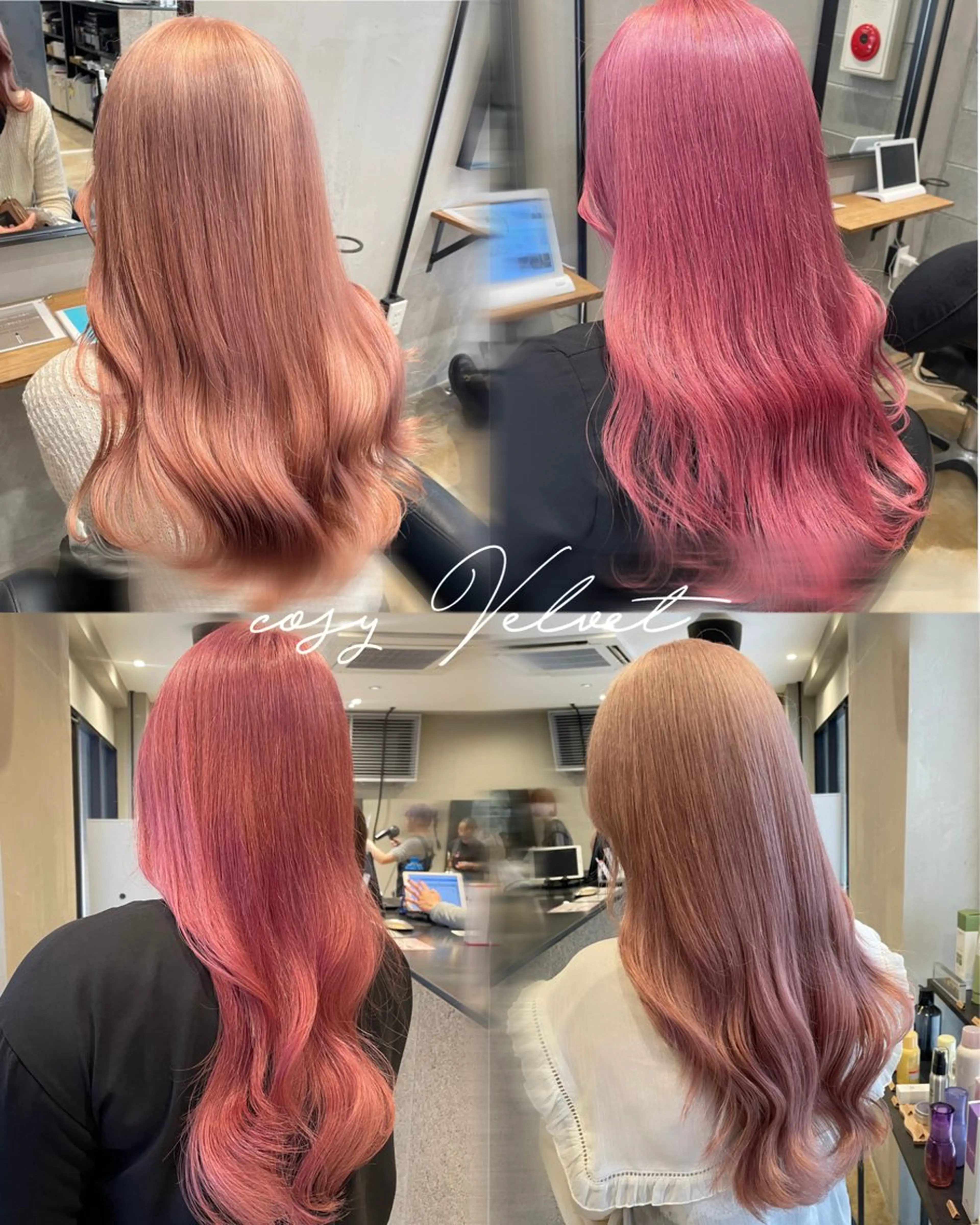 ロング カラー ピンクカラー 博多/ブリーチ/レイ ヤーカット/莉子のヘアスタイル