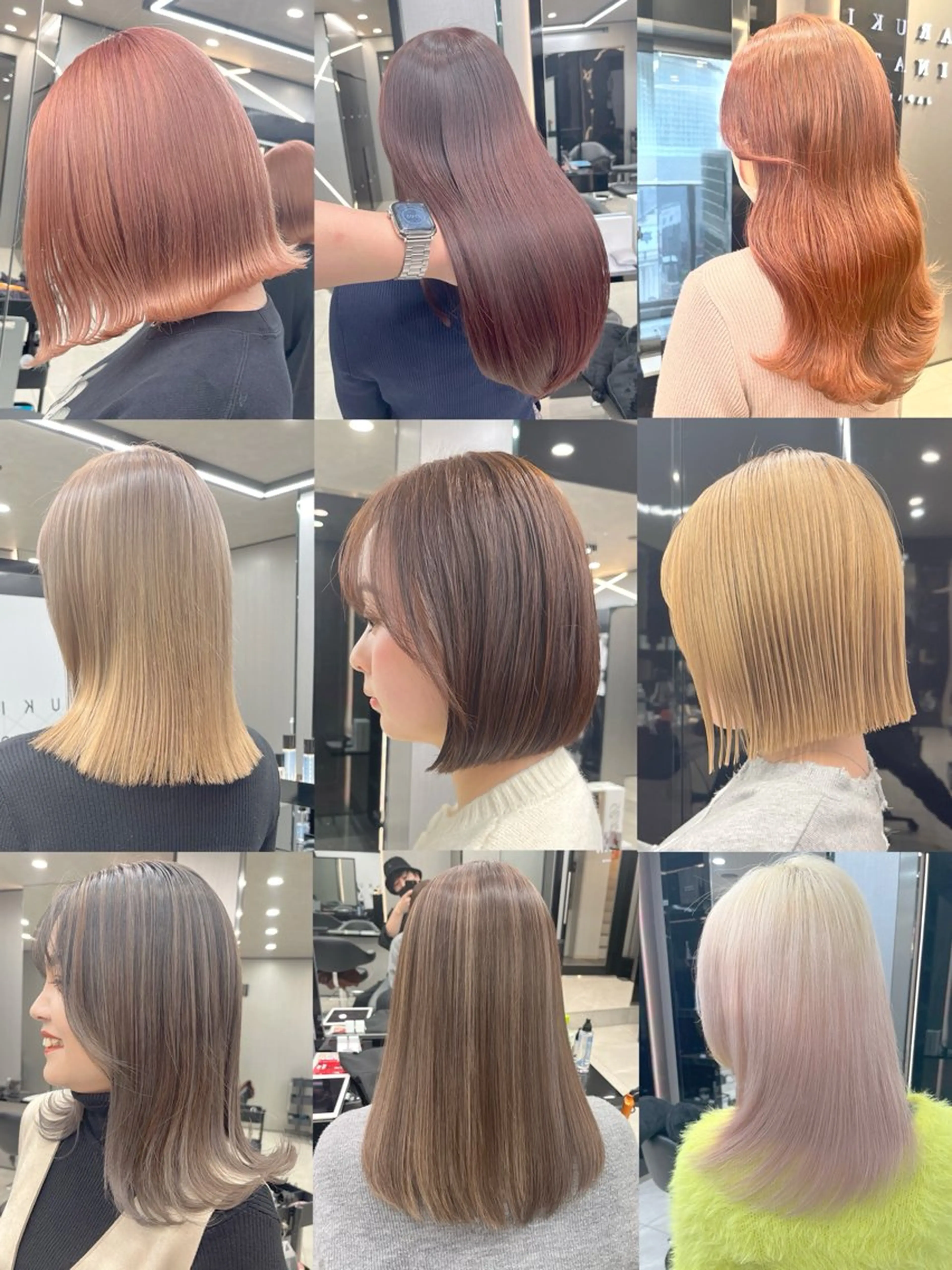 セミロング カラー ブリーチ ダブルカラー インナーカラー hair salon Ranun髪質改善のヘアスタイル