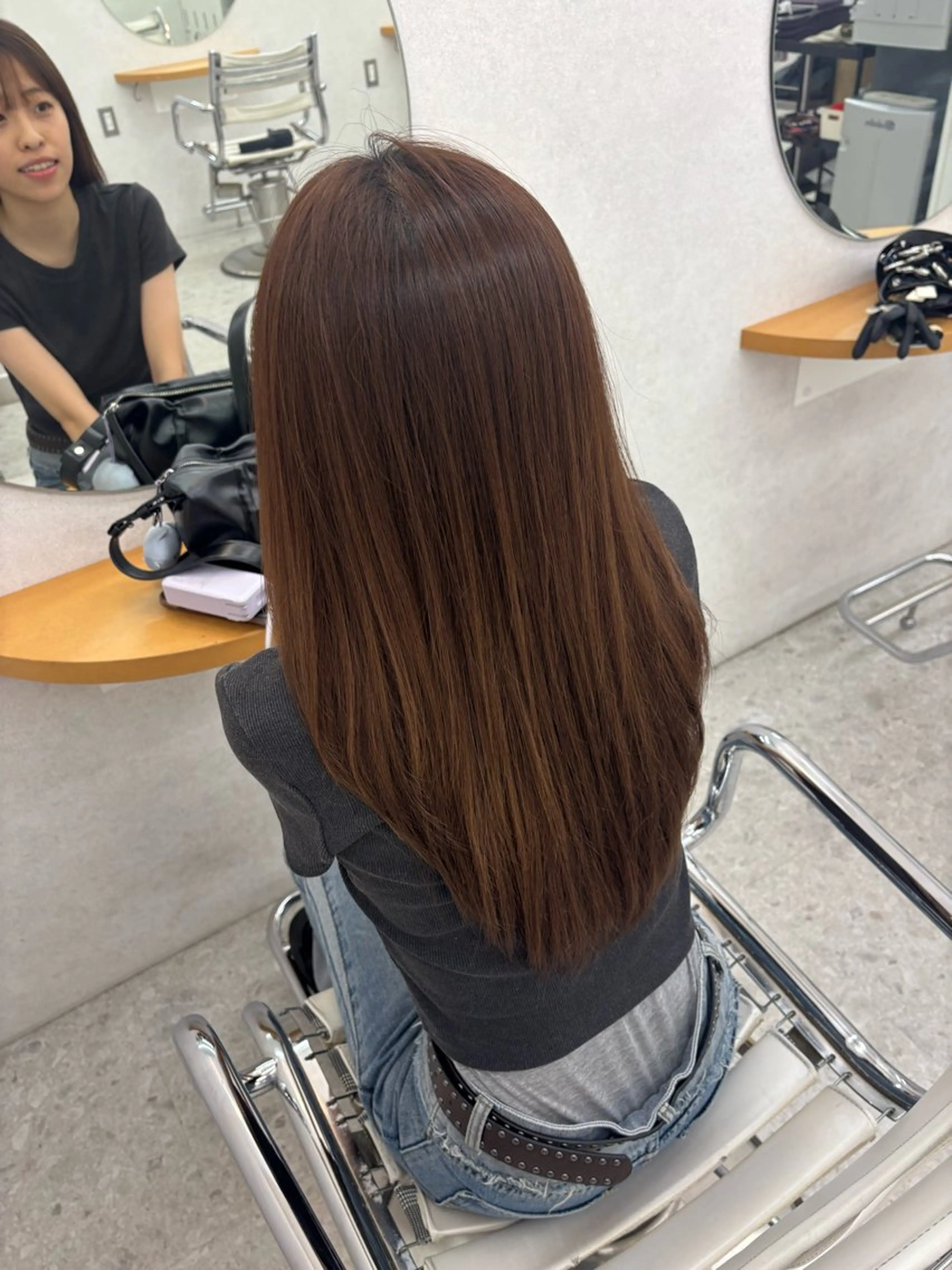 ロング リン🔔ボブ cut ベージュカラー🤎のヘアスタイル